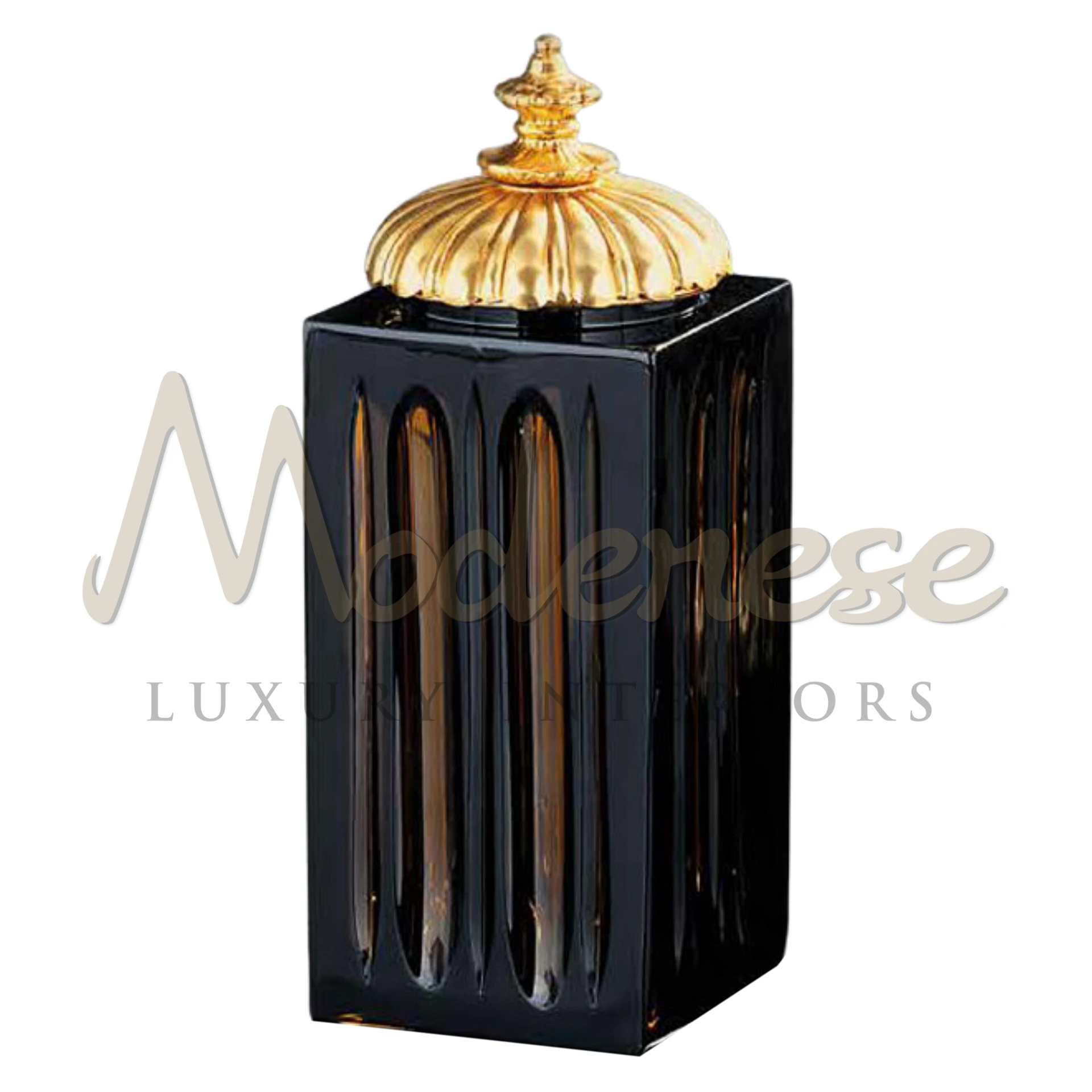 Elegant Royal Tall Dark Glass Box, ideal for decorative storage, enhances luxury and sophistication in interior design.