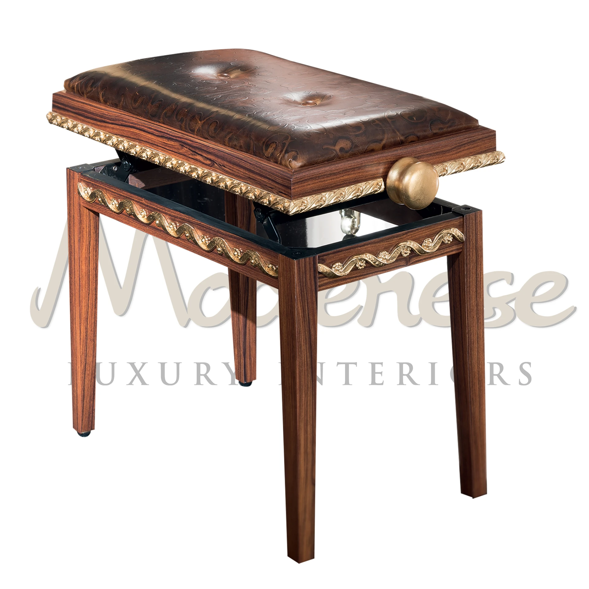 Elegant Leather Piano Stool: Comfortable Seating for Musicians