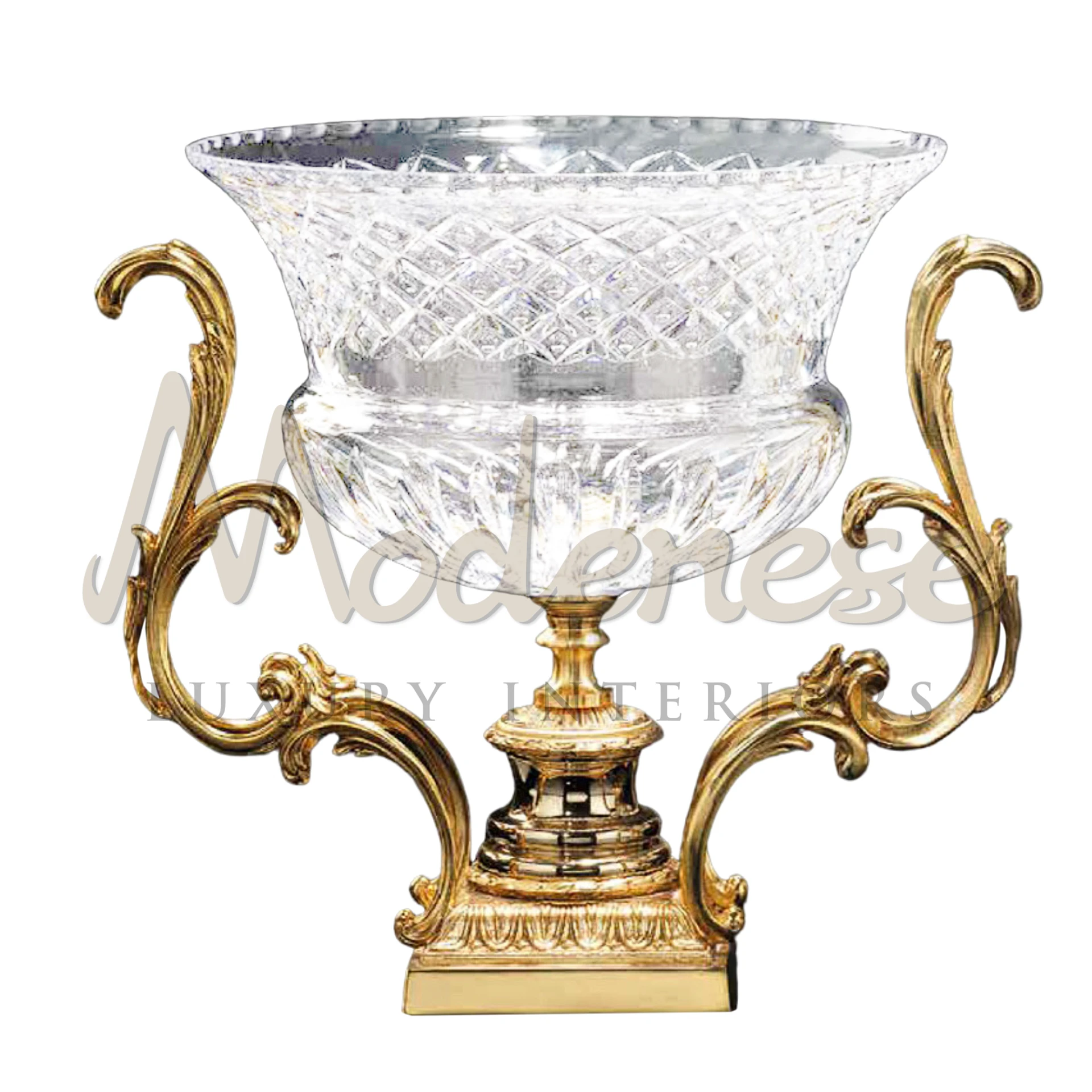 Gorgeous Gold Double Handled Bowl by Modenese, an elegant and luxurious home decor item that signifies quality and timeless beauty.