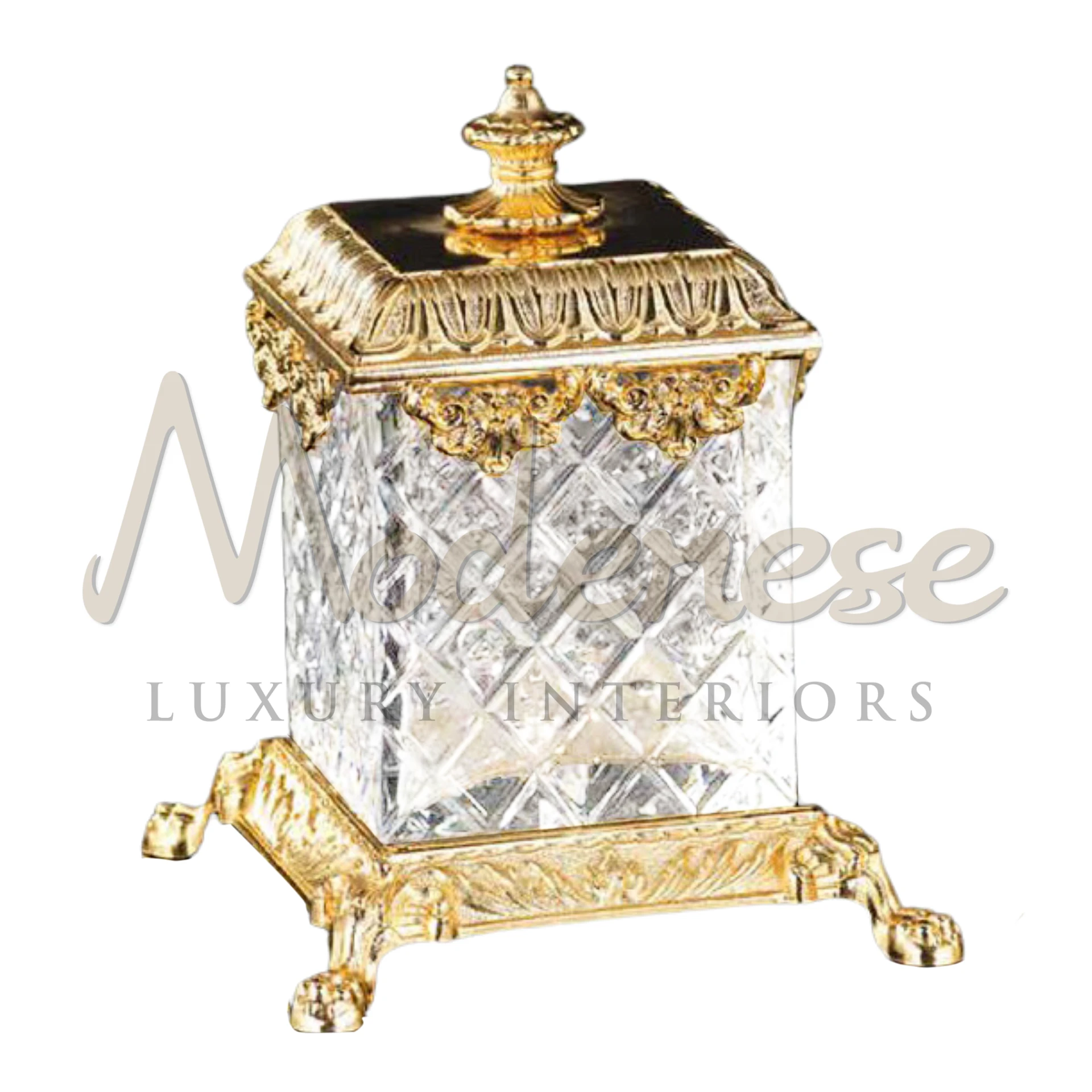 Exquisite Glass Box, ideal for displaying jewelry or ornamental objects, enhancing any space with its glamour and elegant design.