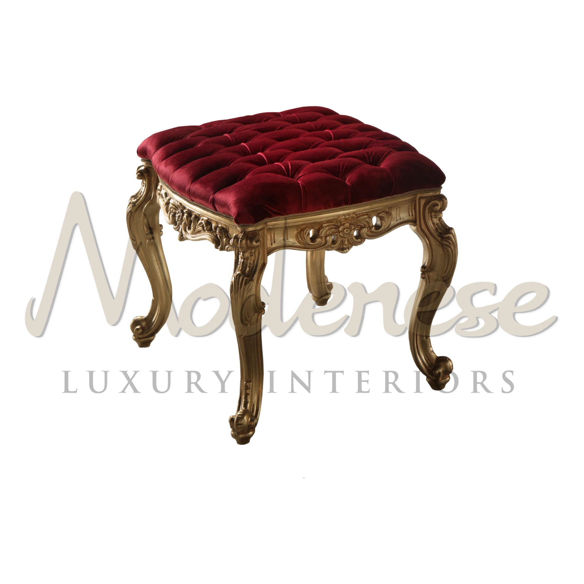 Luxurious Red Velvet Baroque Piano Stool: Opulence and Comfort Combined