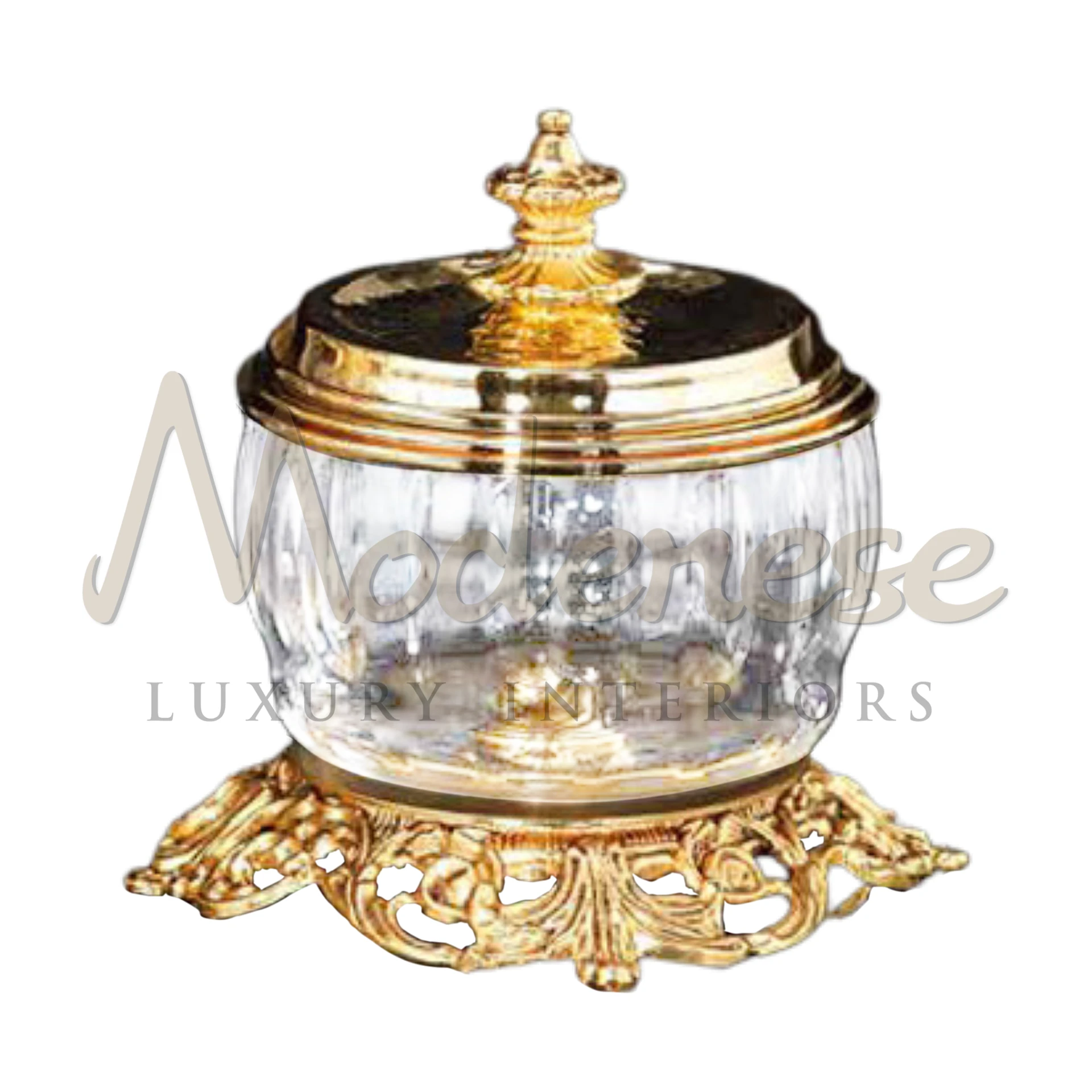 Royal Glass Gold Elements Box, exuding luxury with high-quality glass and intricate gold detailing, perfect for sophisticated home decor.