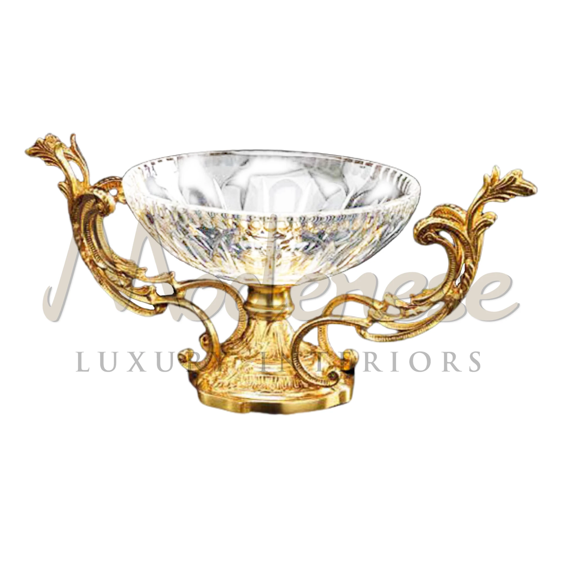 Elegant Glass Gold Elements Bowl, a luxury vase with sophisticated design, ideal for adding glamour to interiors.