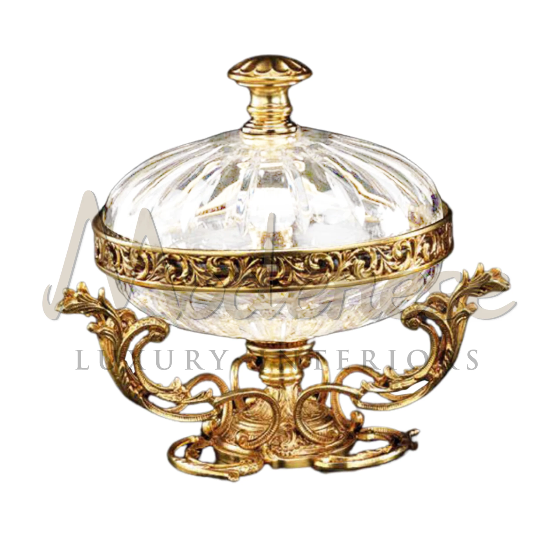 Royal Classical Bowl, an elegant glass vase with gold details, enhancing room aesthetics with its sophisticated, baroque, and classic style.