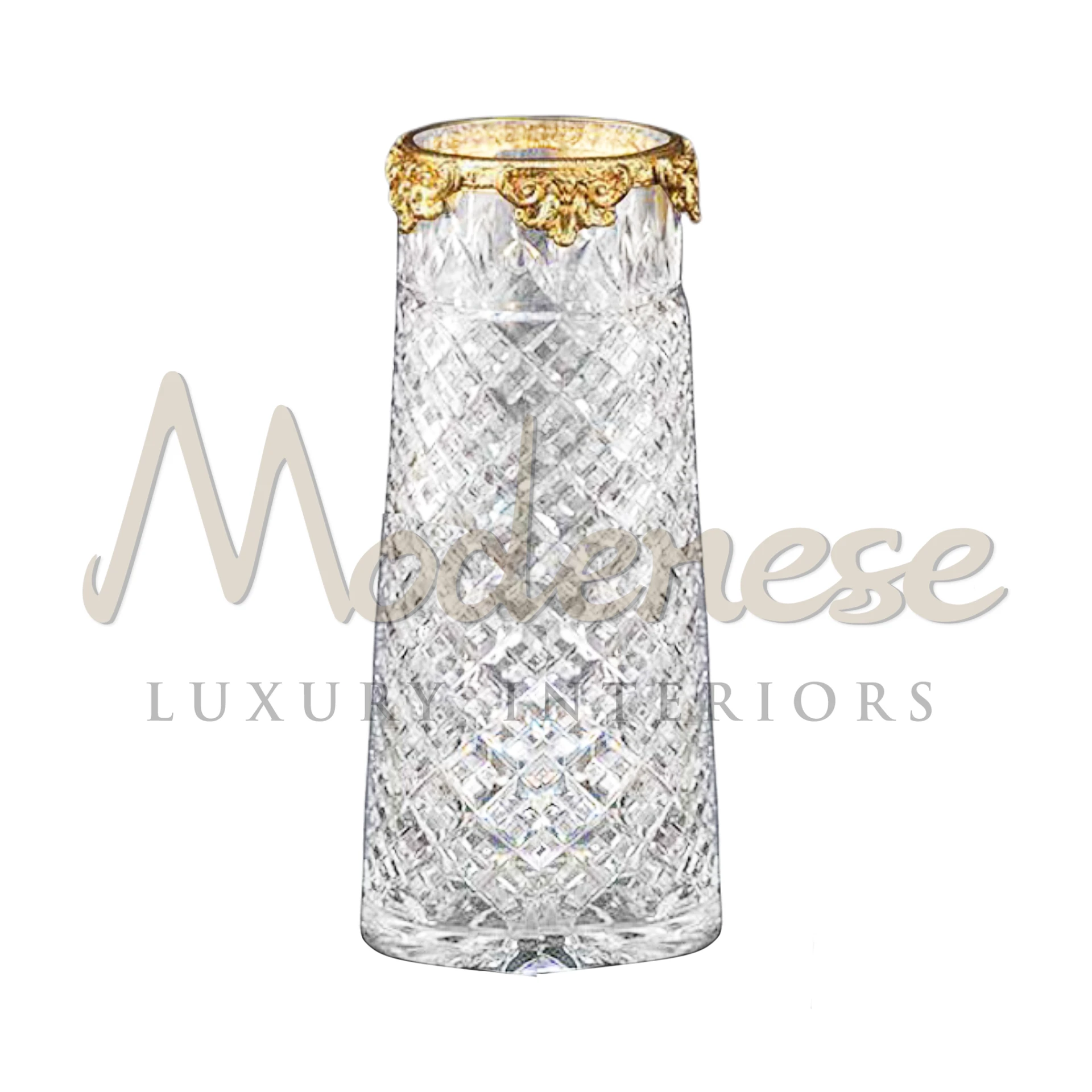Victorian Tall Glass Vase, featuring intricate patterns, a treasure for collectors, blends classic and baroque elegance in luxury interior design.