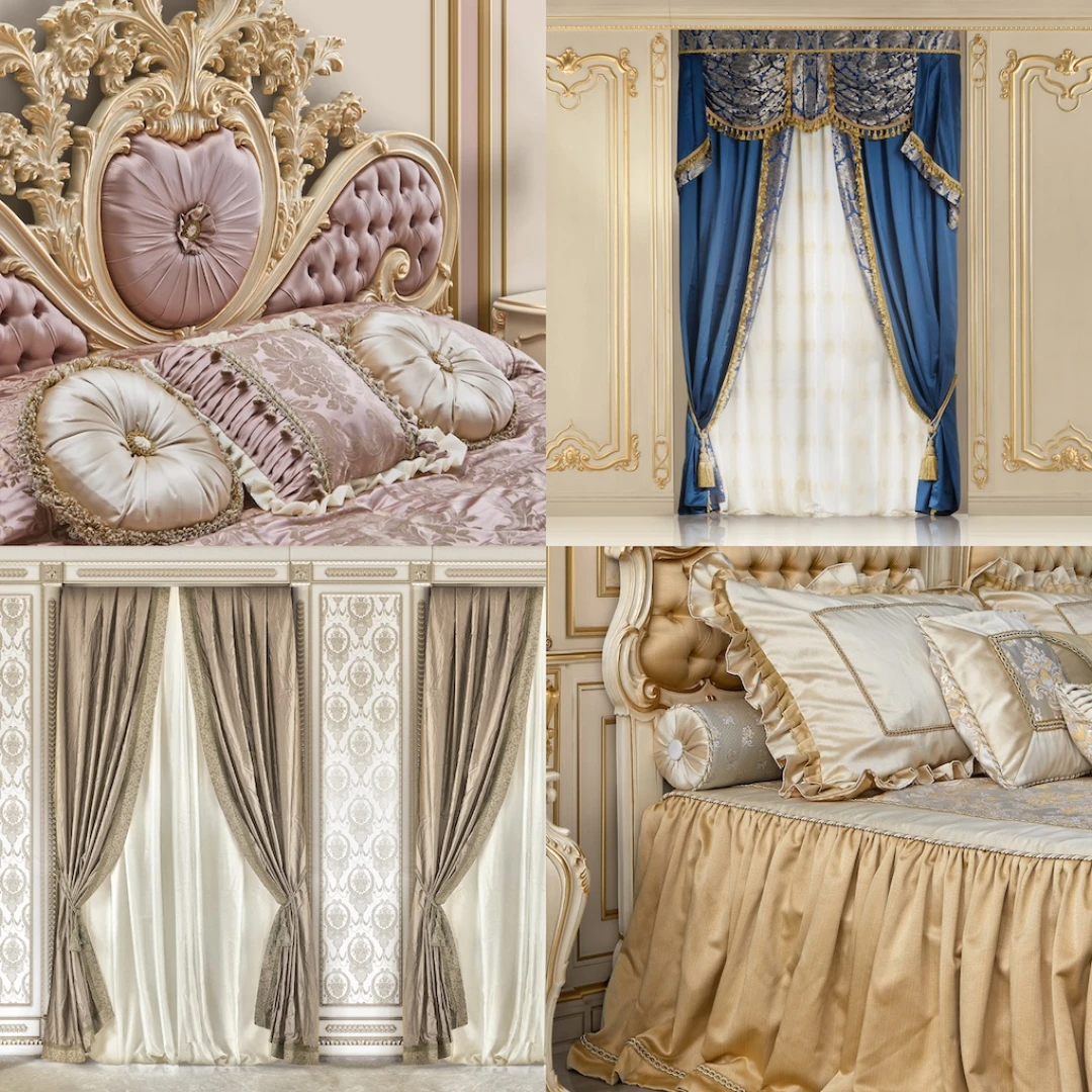 Enhance your home decor with our luxurious textiles, including decorative pillows, bed covers, and curtains, crafted to add comfort and elegance to any room.