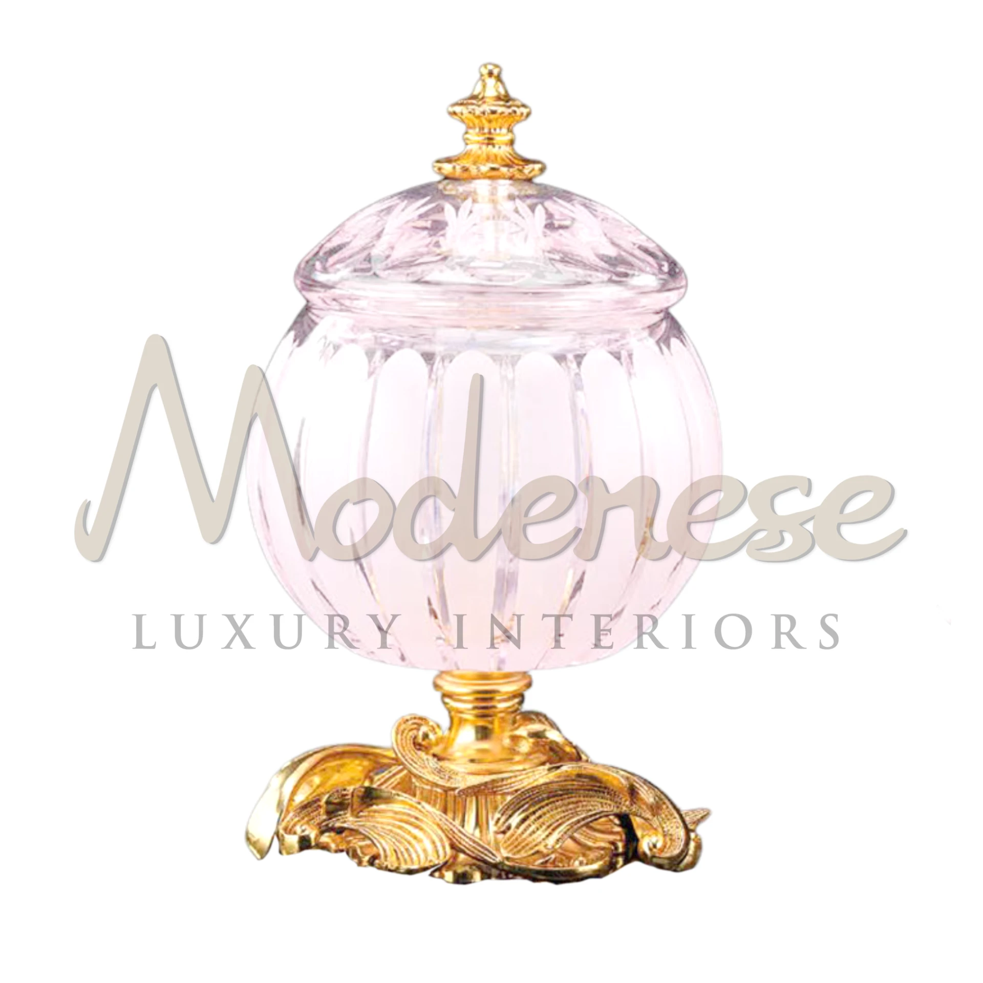 Royal Pink Glass Box, adorned with etched designs and metallic accents, serves as an elegant storage and display solution for luxury interiors.