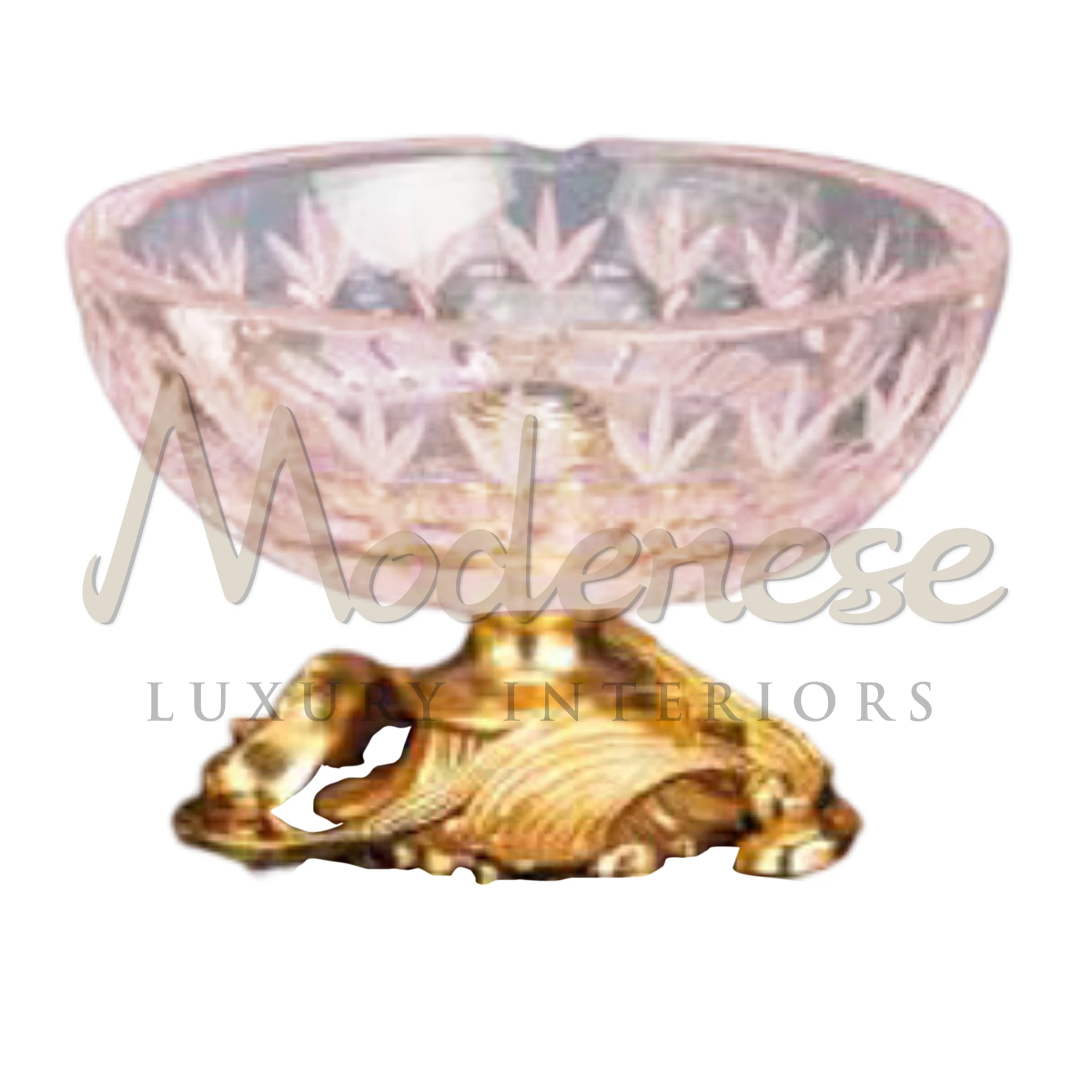 Gorgeous Pink Bowl, a stunning glass decorative piece, adds elegance and sophistication, perfect for enhancing luxury and classic interior designs.