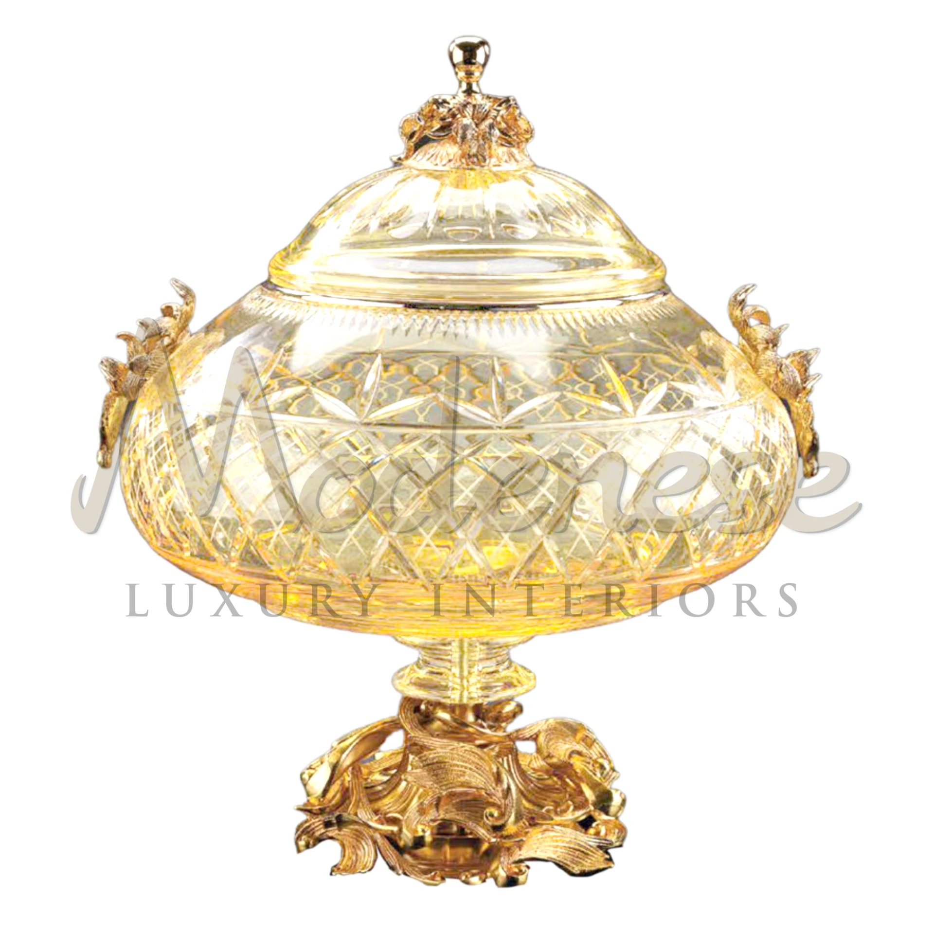 Luxury Wide Yellow Glass Bowl, ideal for centerpieces or displaying items, adds warmth and vibrancy with its high-quality craftsmanship and design.