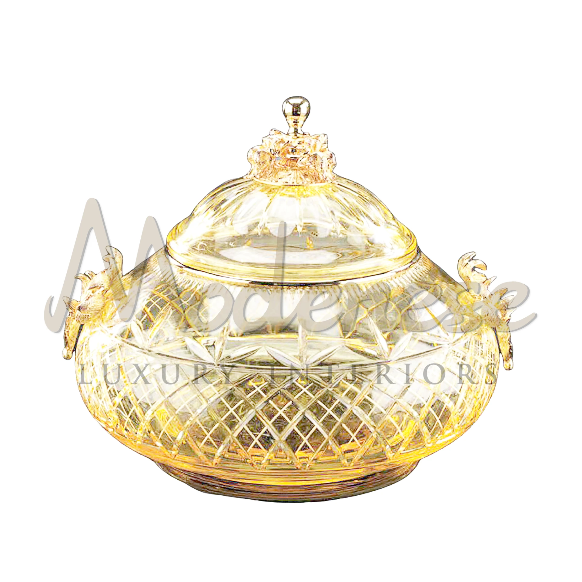 Traditional Light Yellow Glass Bowl, versatile in use with a sophisticated design, enhancing the aesthetic appeal of luxury and classic interior styles.






