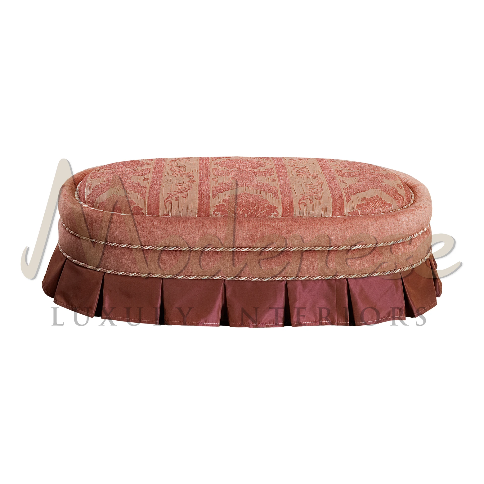 Experience Comfort: Oval Upholstered Pouffe for Your Home