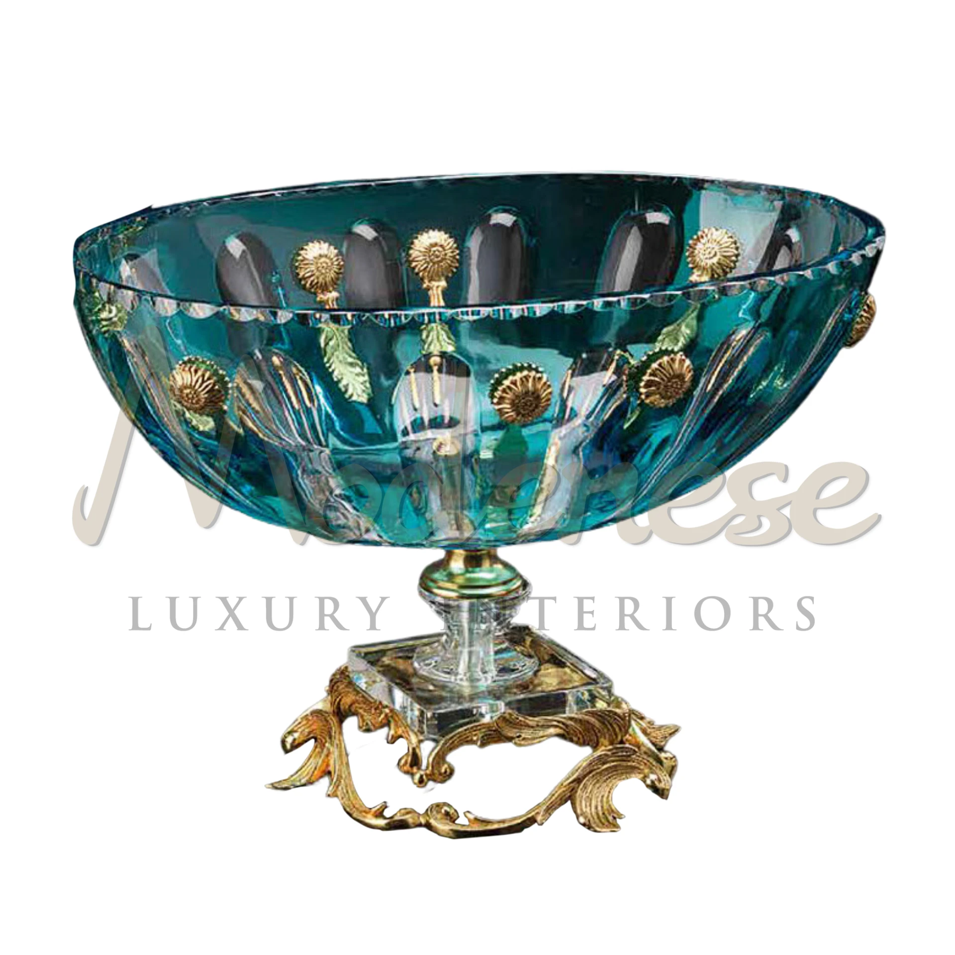 Victorian Turquoise Bowl with intricate designs, symbolizing prosperity and good luck, crafted by skilled artisans for luxurious and classic interior decor.






