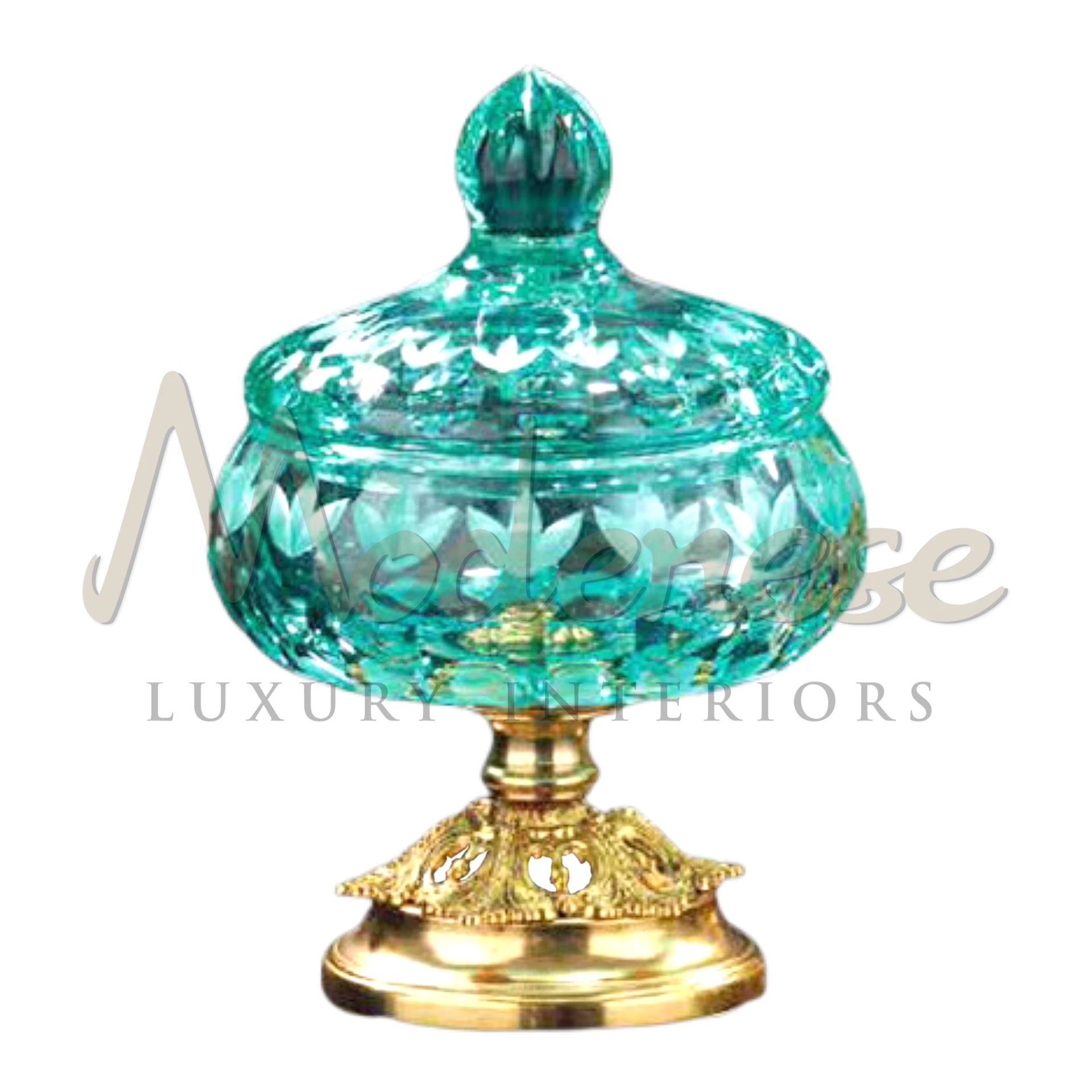 Luxury Turquoise Box, featuring elegant and refined designs in fine porcelain, glass, or crystal, perfect for enhancing luxury and classic interiors.