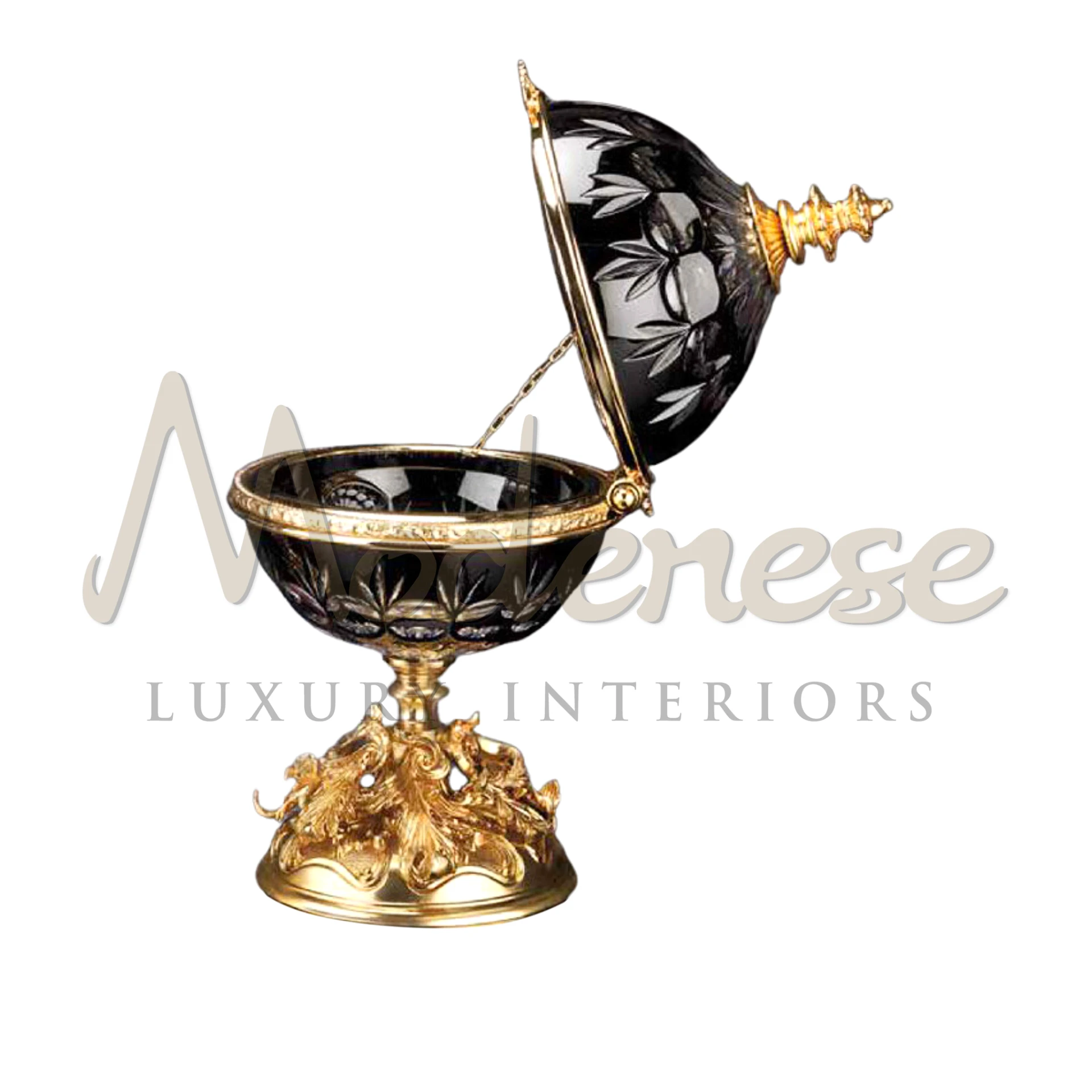 Elegant Classical Black Glass Box, perfect for storing precious items like jewelry in luxury interiors, offering a sleek and functional design with classic appeal.






