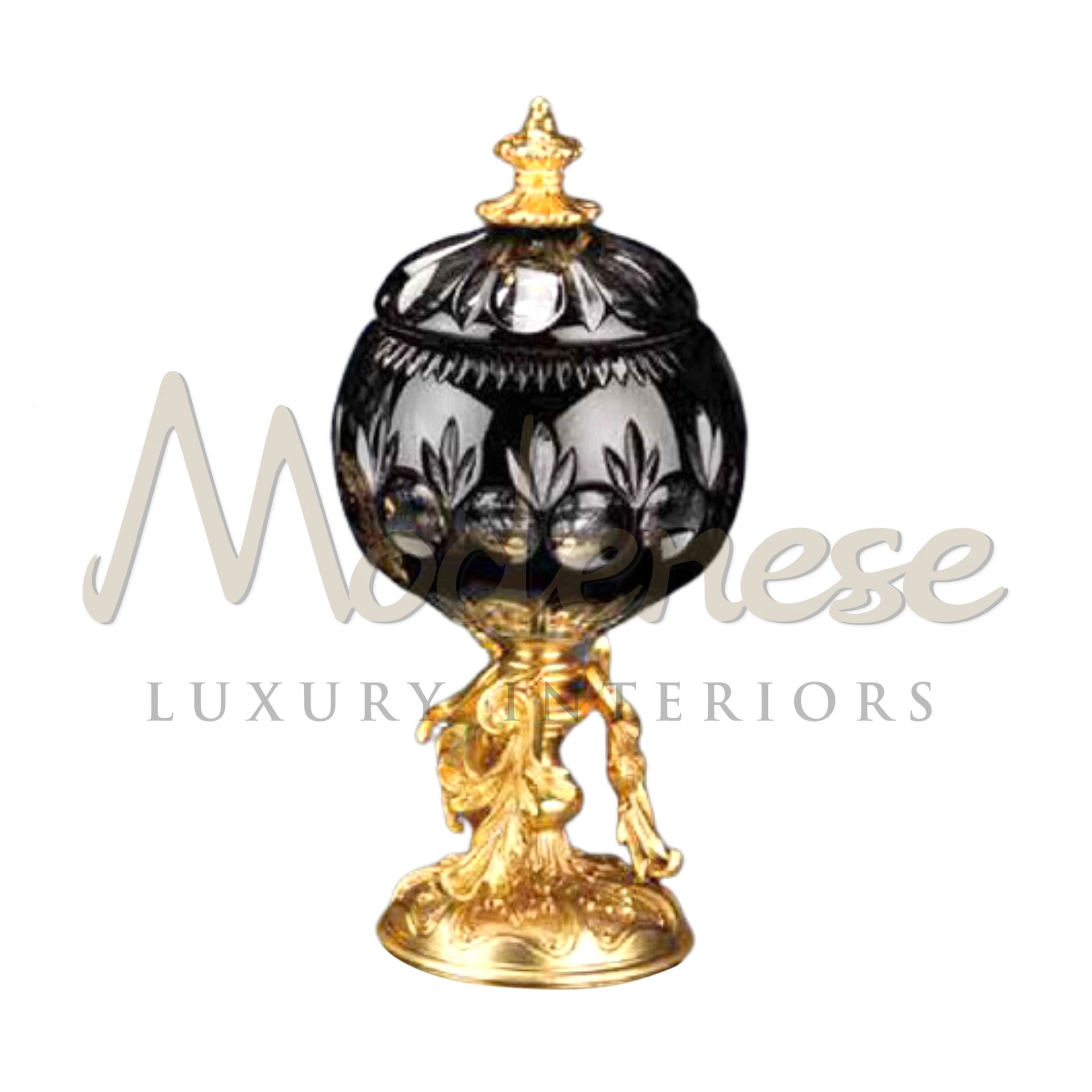 Traditional Black Glass Box, a timeless and elegant piece for storing or displaying, ideal for enhancing luxury interiors with a touch of historical charm.






