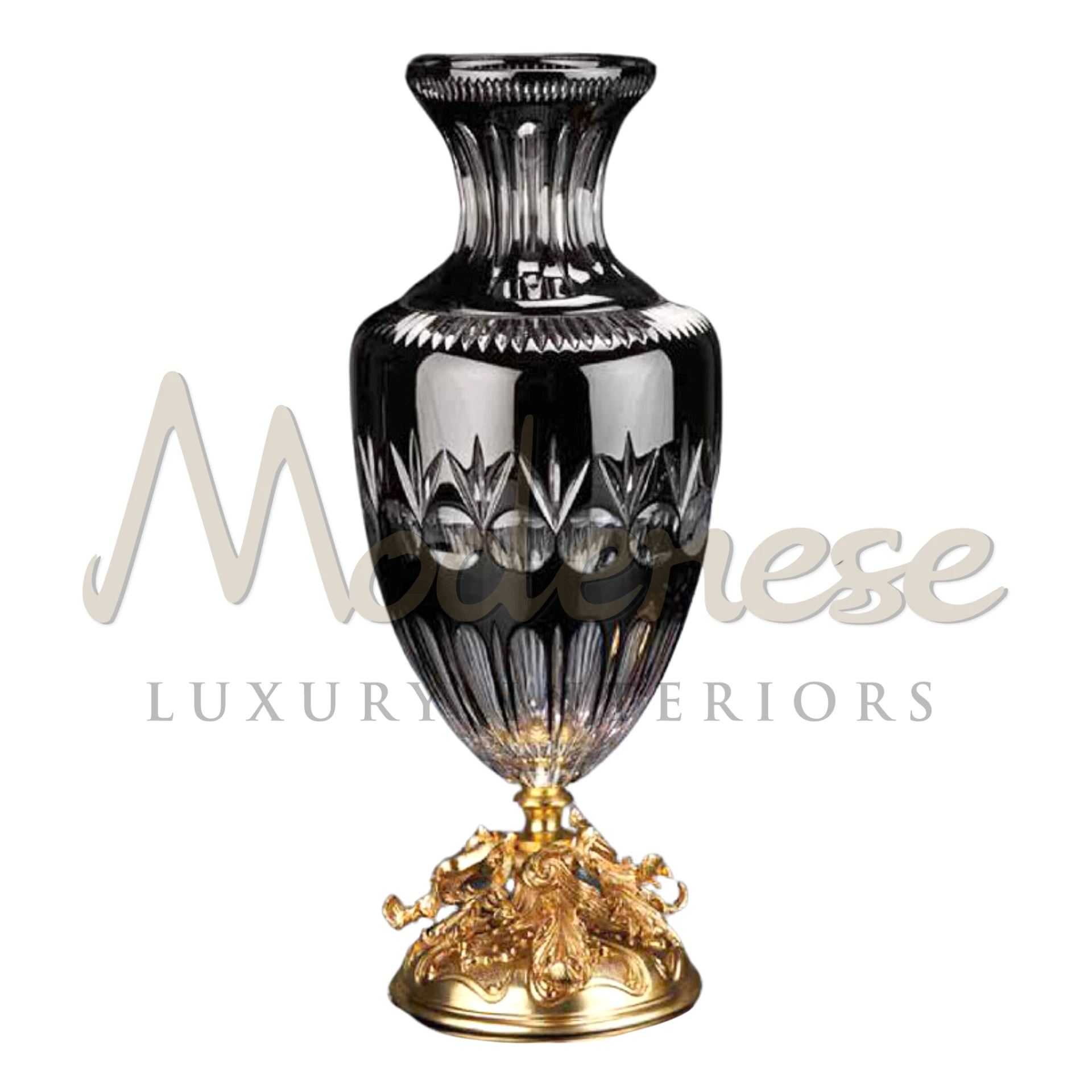 Luxury Tall Black Vase, combining modernity and elegance in glass, ceramic, or porcelain, ideal for adding sophisticated luxury to any upscale interior design.






