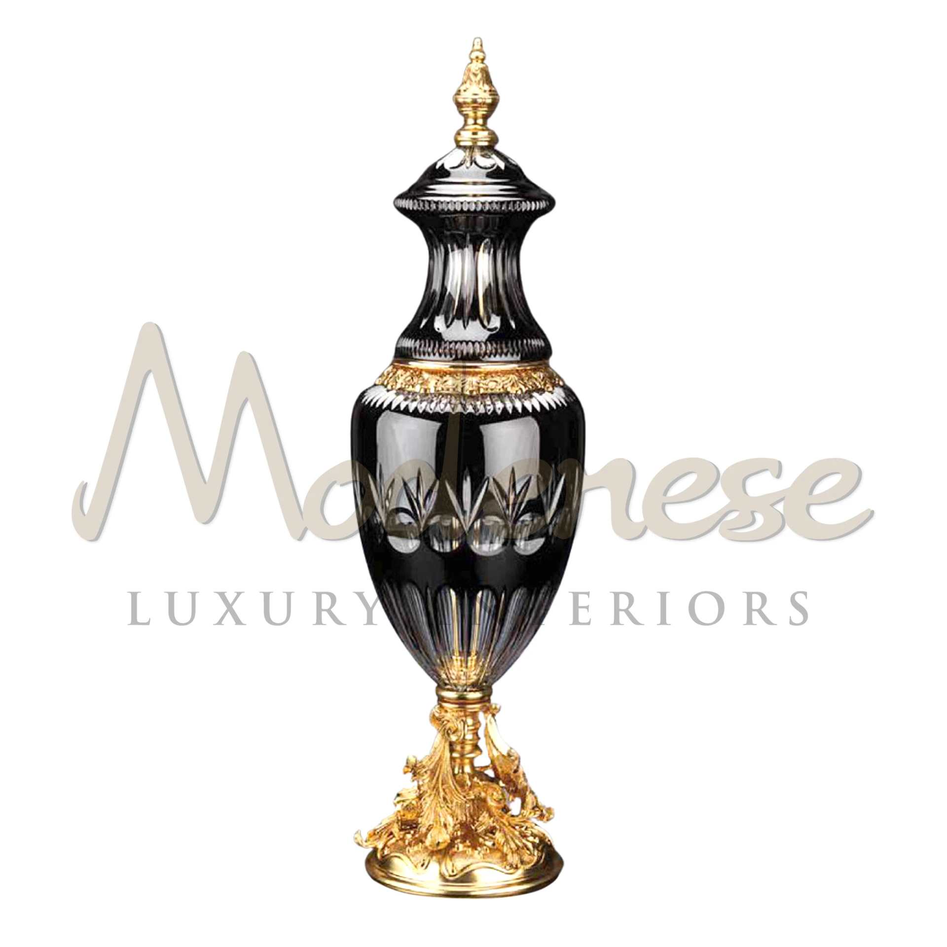 Classical Tall Black Amphora, with intricate patterns inspired by historical art, crafted in ceramic or porcelain, perfect for adding timeless elegance to luxury interiors.






