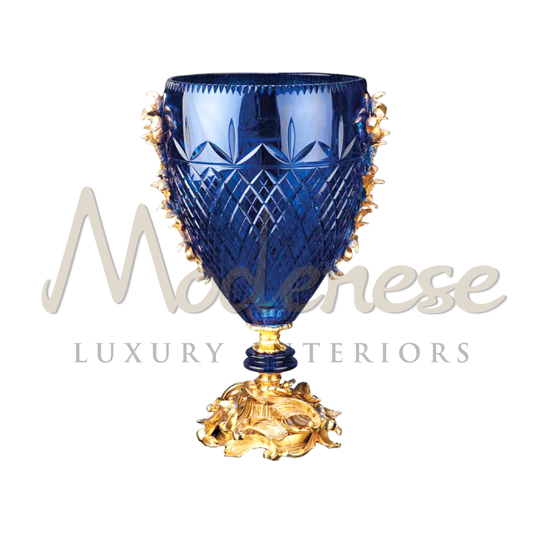 Stylish Blue Glass Vase, a luxurious addition to home decor, perfect for adding elegance and charm as a centerpiece or accent piece.





