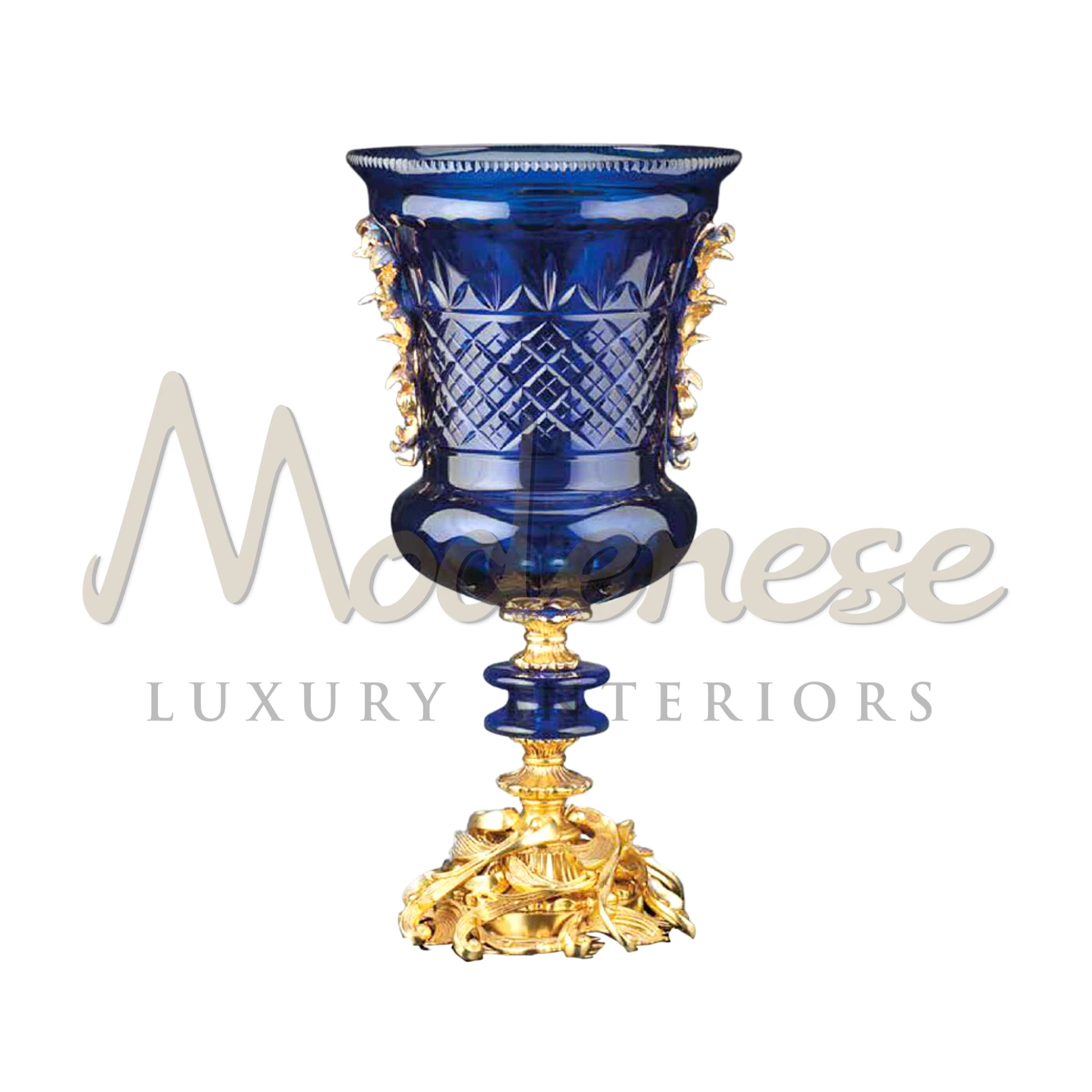 Exquisite Luxury Royal Blue Vase, a captivating decor accent, epitomizing sophistication and elegance.