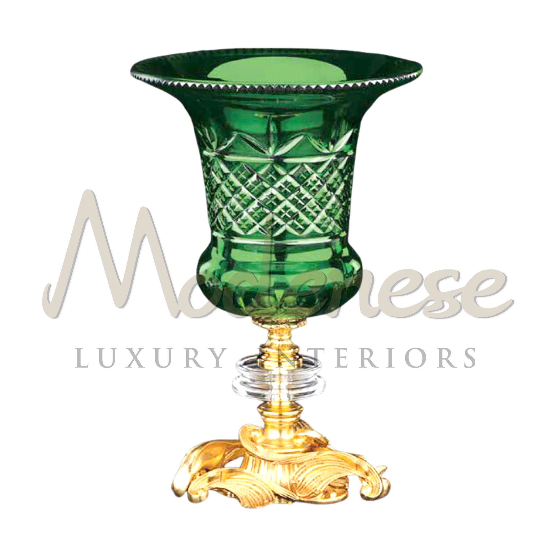 Elegant Luxury Emerald Crystal Vase - Perfect decor accent for luxury interiors.