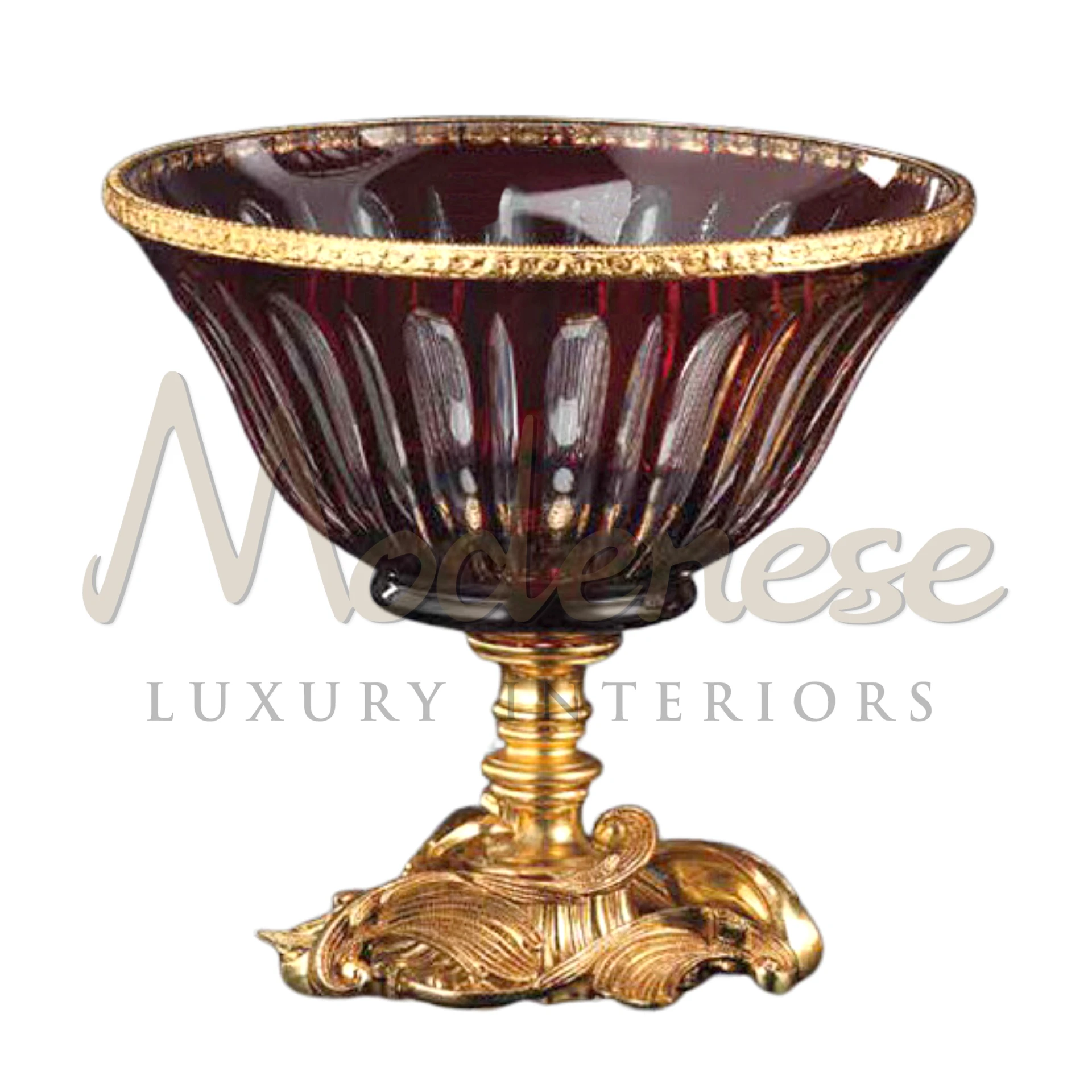 Luxurious Imperial Dark Glass Bowl in high-quality crystal, ideal for enhancing interior design with its deep, dramatic color and sophisticated style.







