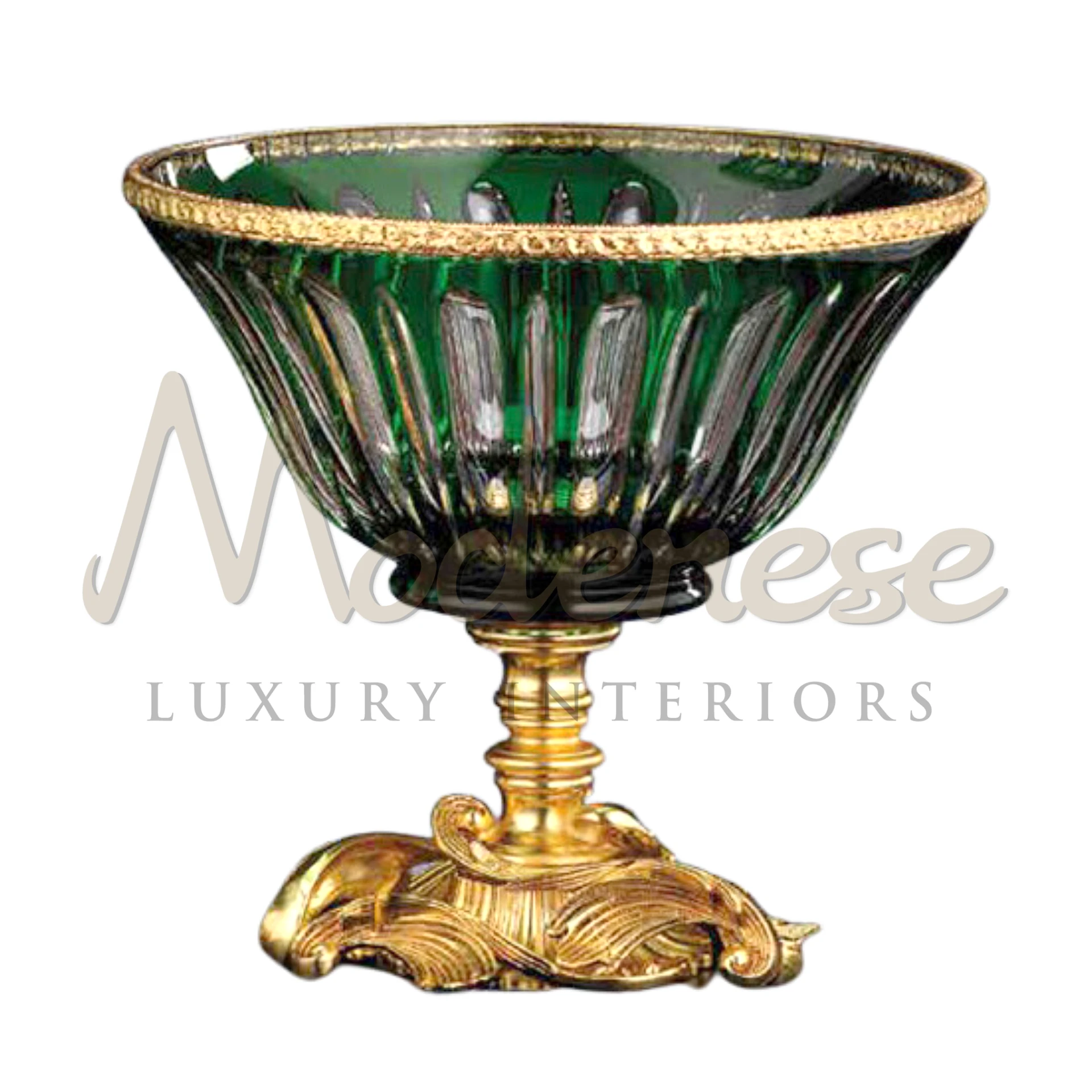 Imperial Green Glass Bowl, embodying royal elegance with its rich green color and high-quality craftsmanship, perfect for enhancing luxury interior designs.