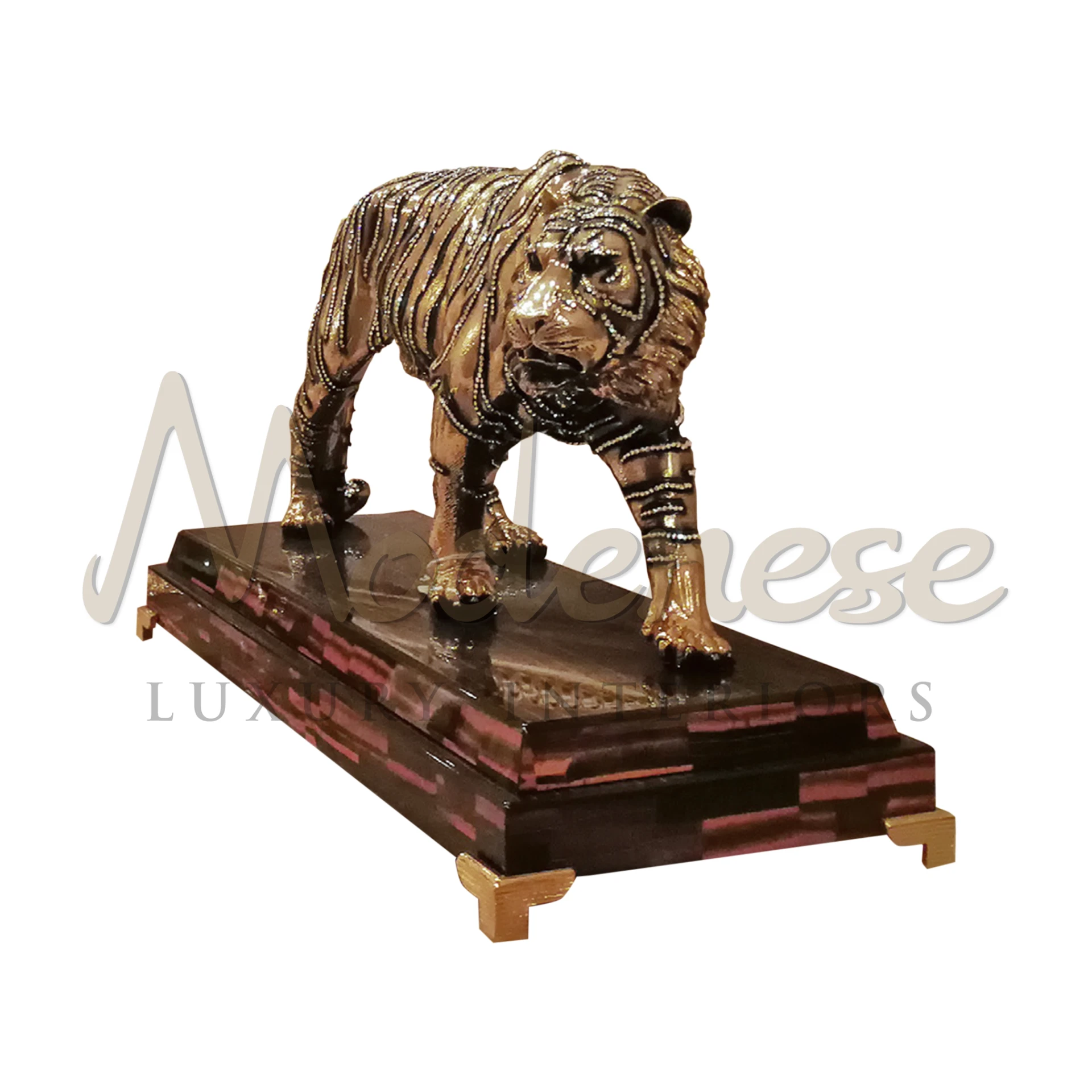 Imperial Tiger statue in striking detail, a centerpiece of elegance and natural power, enhancing the sophistication of any luxury home interior.