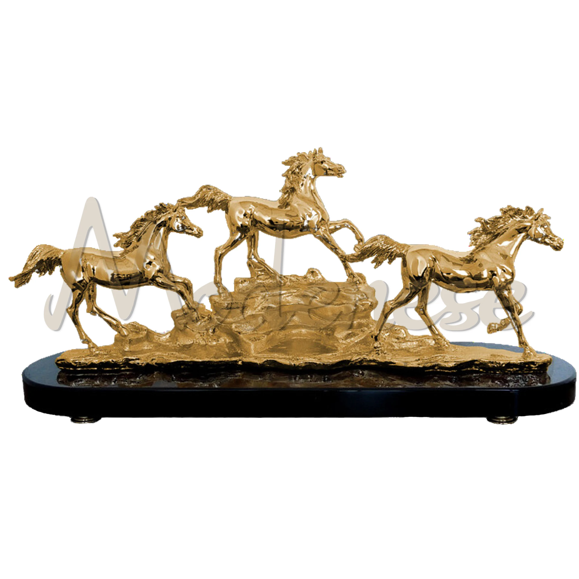 Luxury Gold Horse Set with realistic and abstract designs, offering elegance and artistic flair for premium interior design and home décor enhancement.