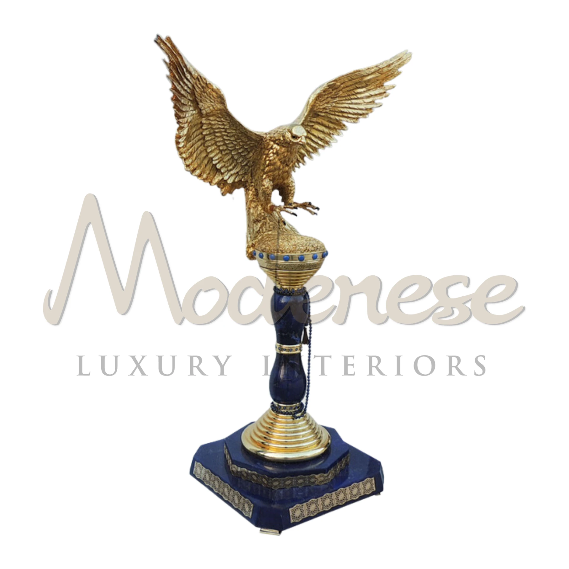 Imperial Pedestal Falcon statuette, a commanding and elegant decorative piece, ideal for adding luxury to any classic style interior.