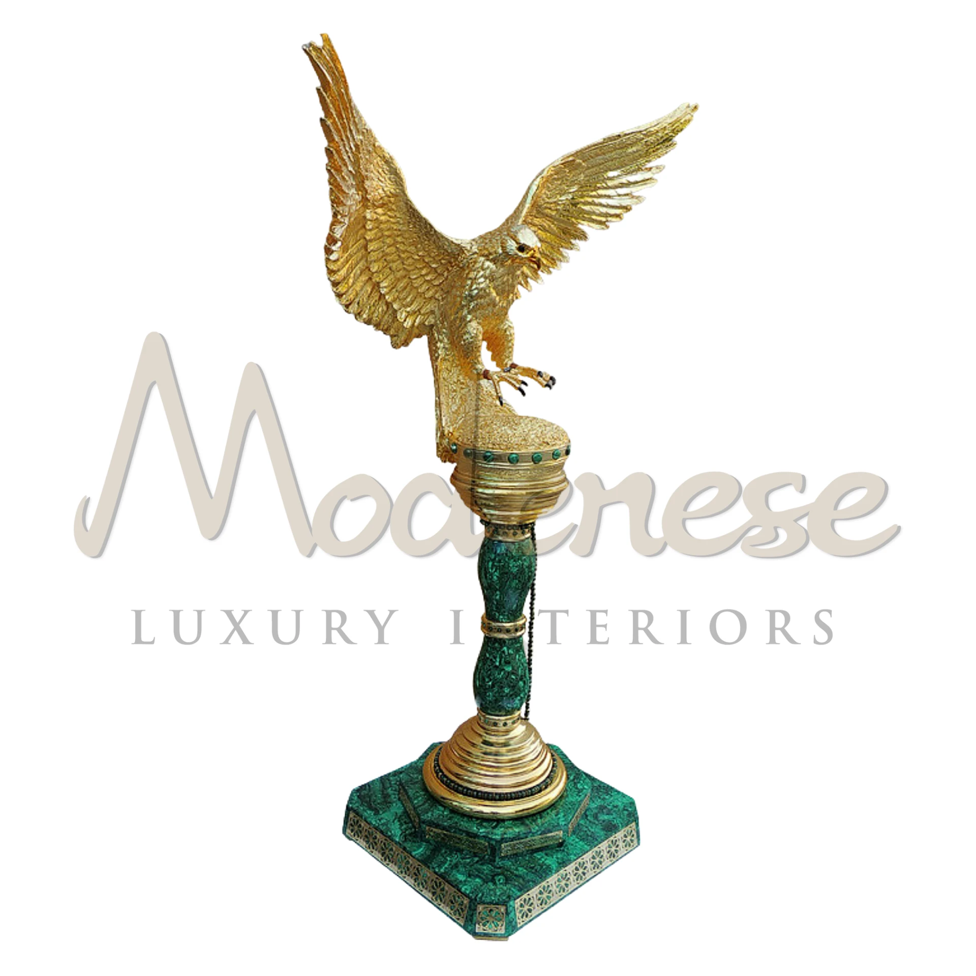 Stylish Pedestal Falcon, evoking power and nobility, ideal for adding a touch of timeless elegance and strength to luxury home décor.