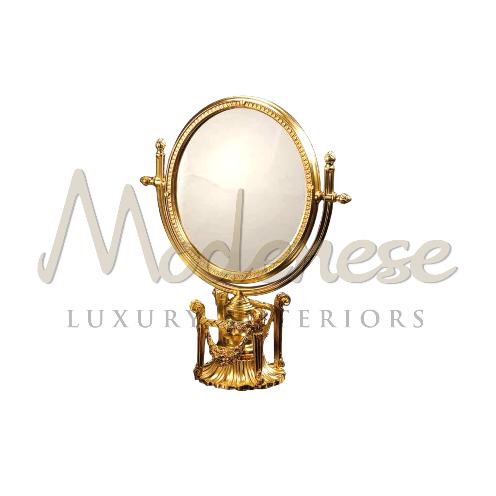 Imperial Mirror featuring a grand, ornate frame in gold or silver, reflecting a lavish sense of grandeur, perfect for sophisticated interior design.