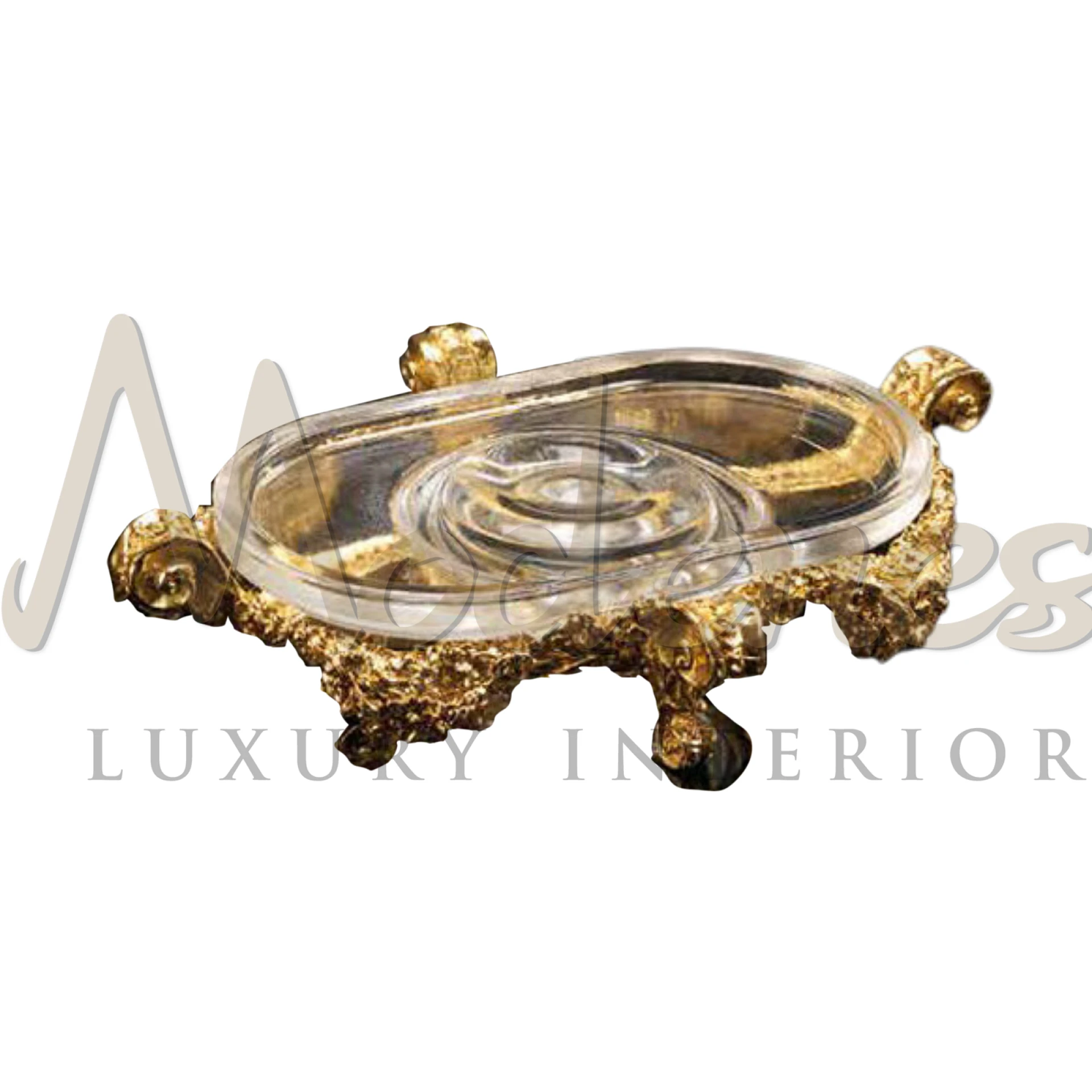 Royal Soap Dish enriched with gold or silver, jewels, or crystals, offering an elegant and luxurious accent to any bathroom interior.