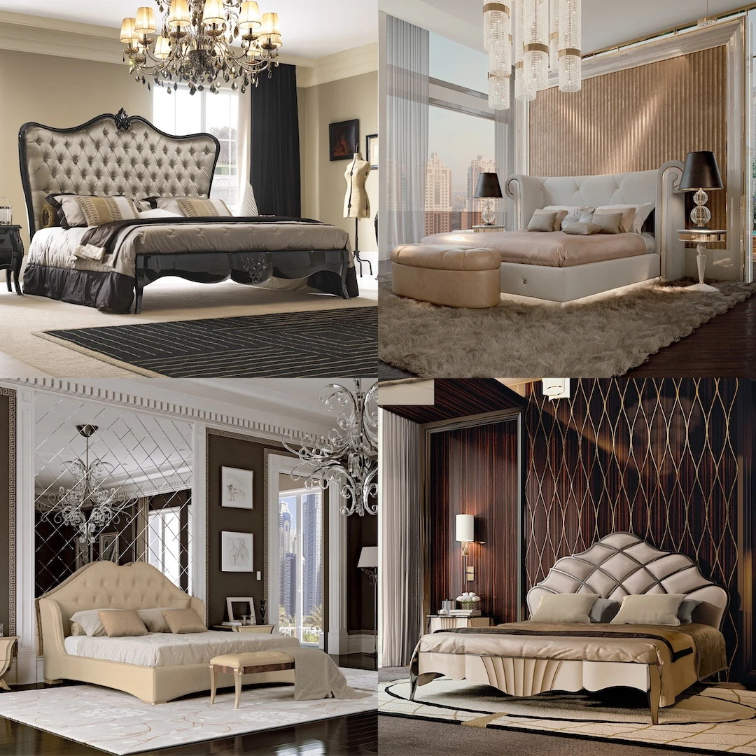 Bedroom design italian furniture in contemporary style to decorate interiors with best handmade bed