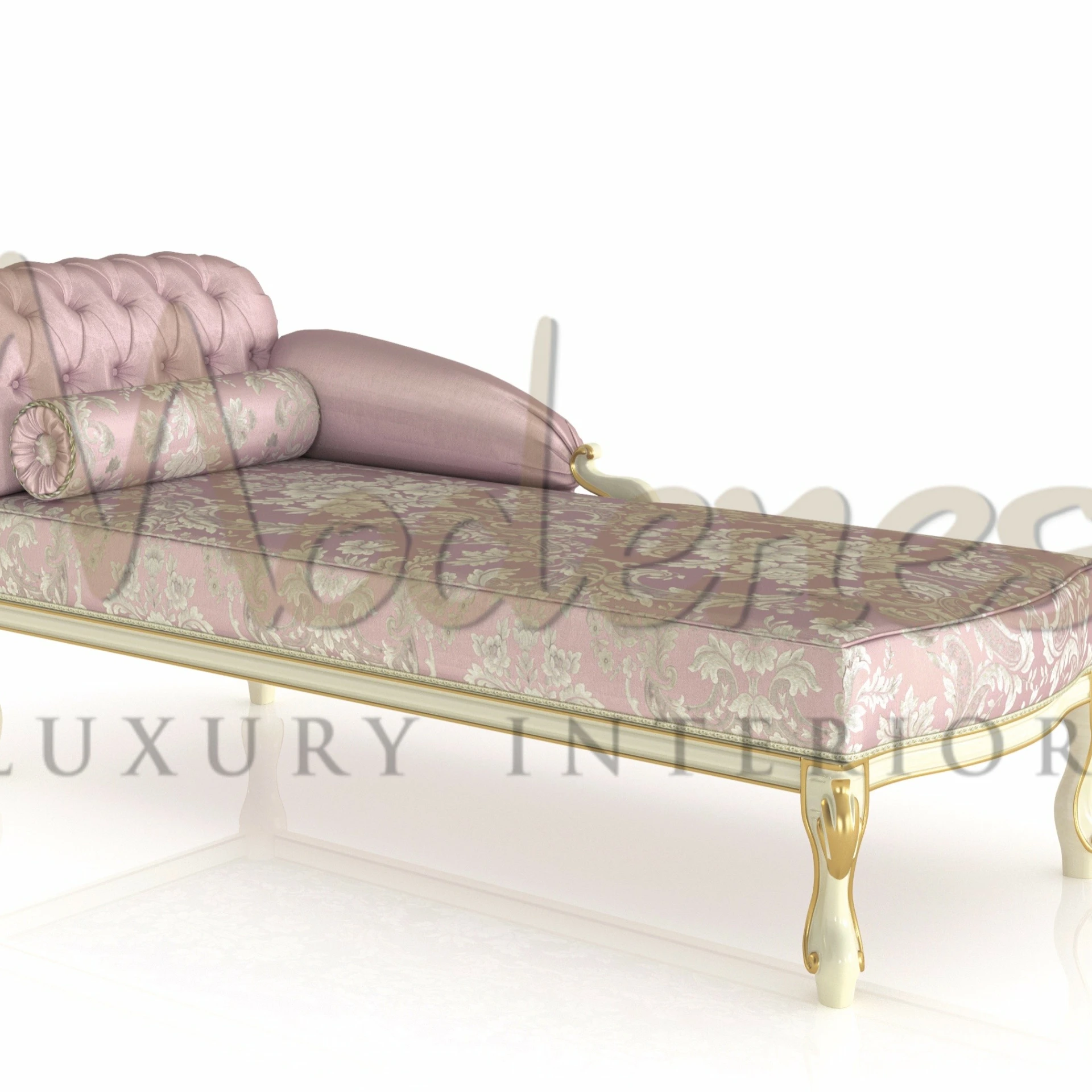 Pink Fabric Chaise Lounge