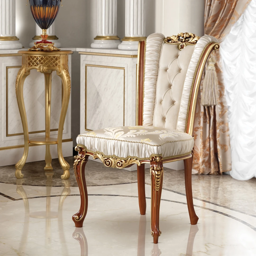 Classical design chairs made in Italy will bring fashion and glamour into your spaces. We realize our chairs structures with top quality solid wood material combined with the finest Italian fabrics and leathers, making them the benchmark in luxury, comfor