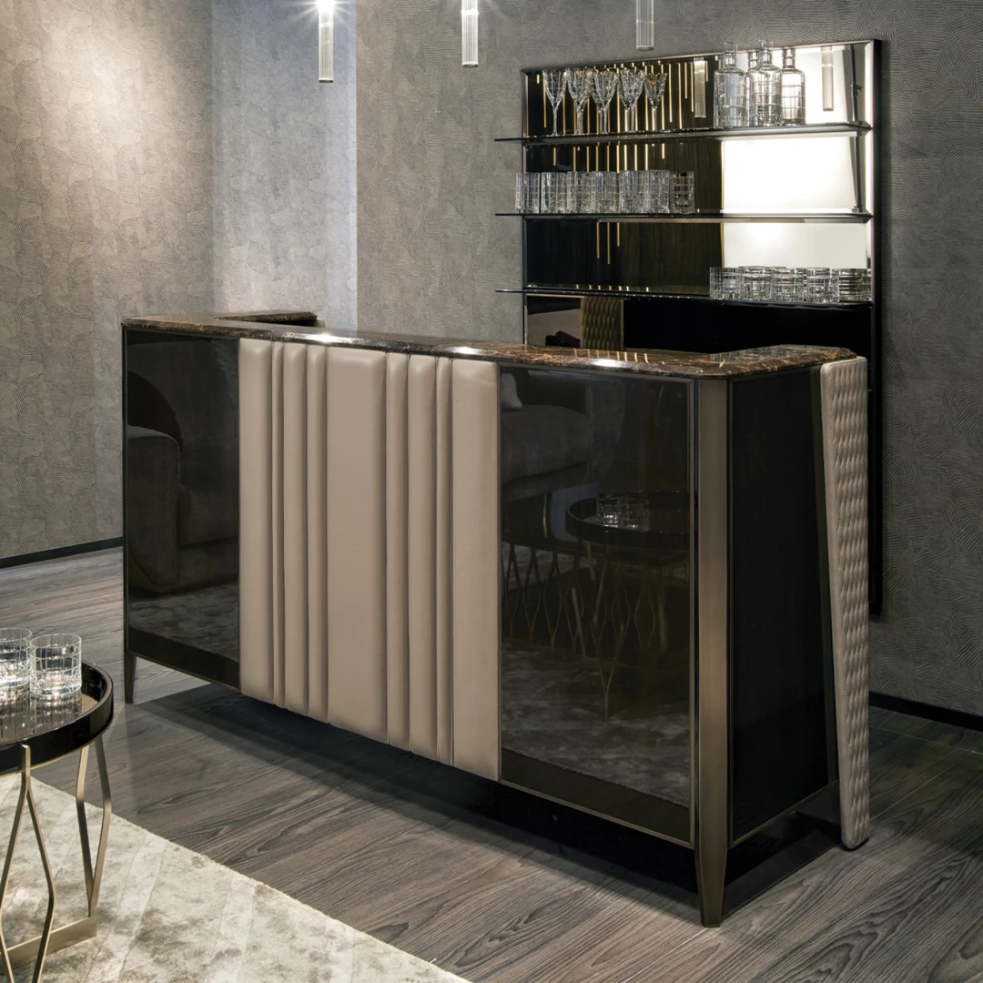 Contemporary design bar counters will be a pleasant gathering place to live enjoyful moments together with your family and friends. Contact us right now to have more information about Modenese marvellous luxury bar counters collection.