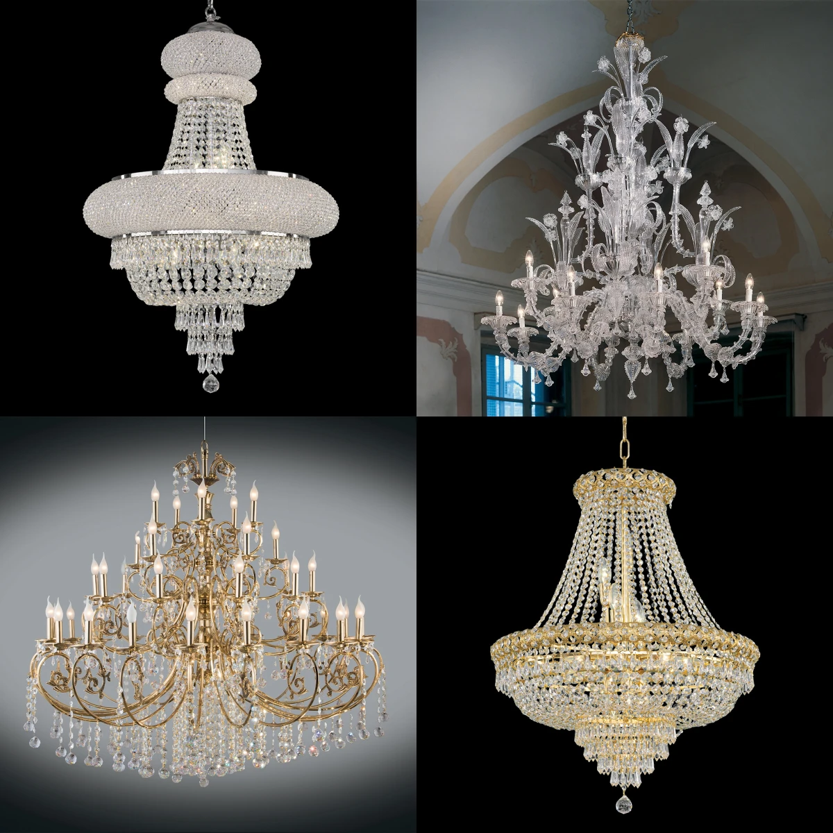 Хрустальные люстры итальянского производства и элегантное освещение для домашнего декора отеля дворца виллы