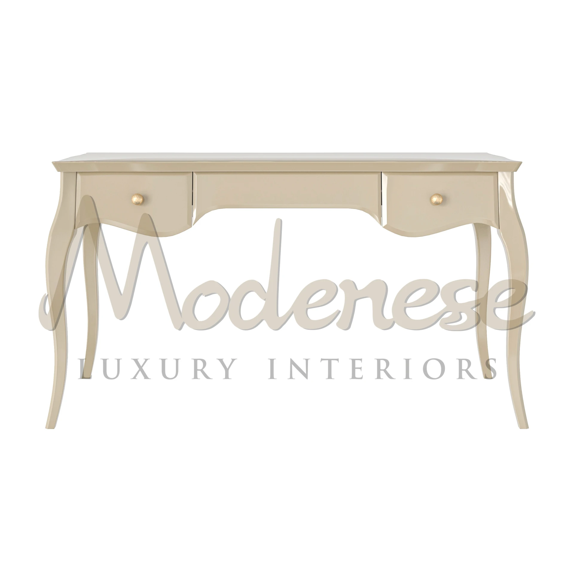 Lacquered writing desk with a glossy modern finish