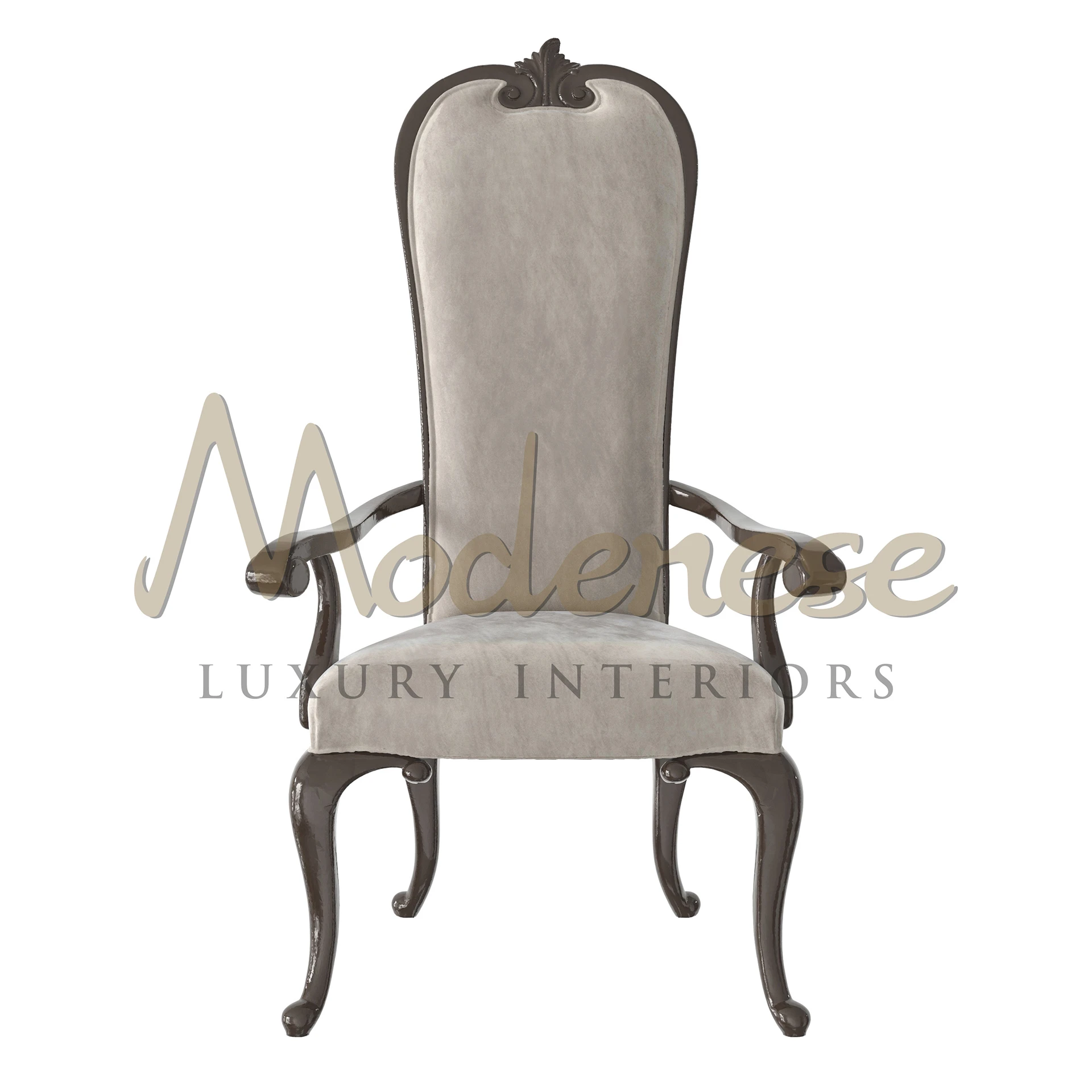 Majestic dining chair throne with intricate carvings and plush velvet upholstery