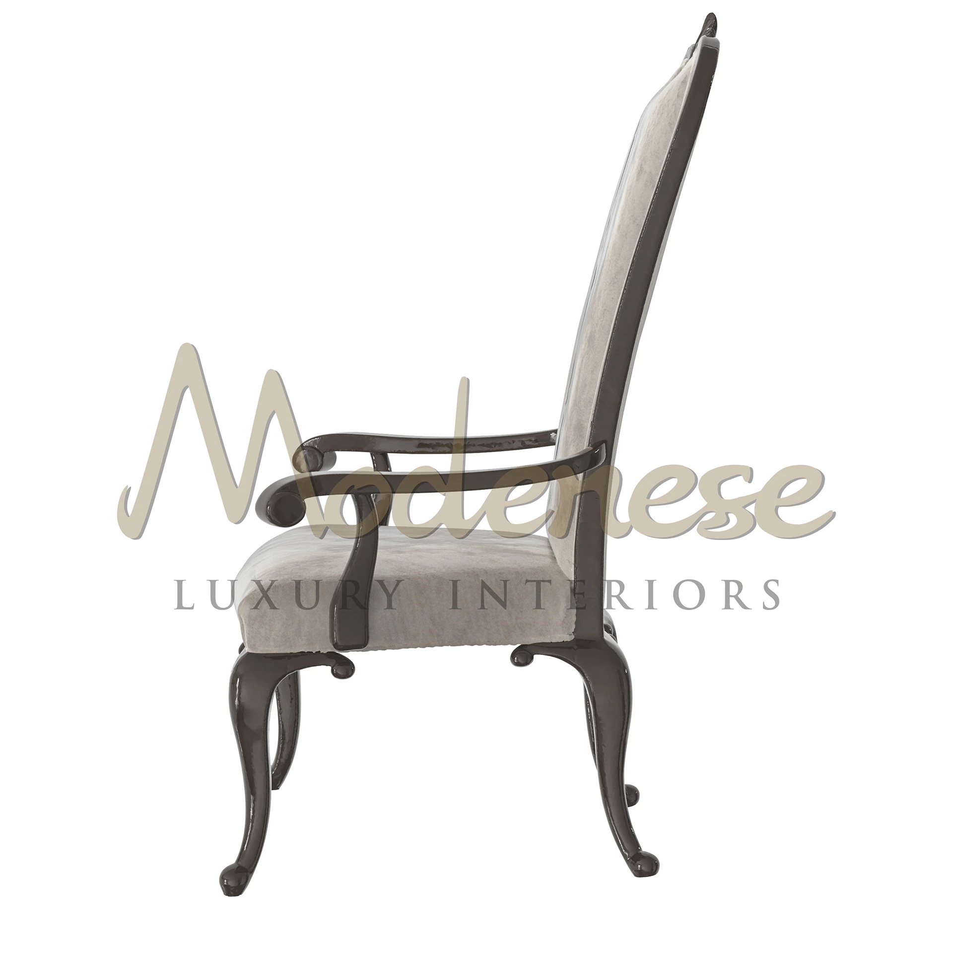 Contemporary high chair with armrests