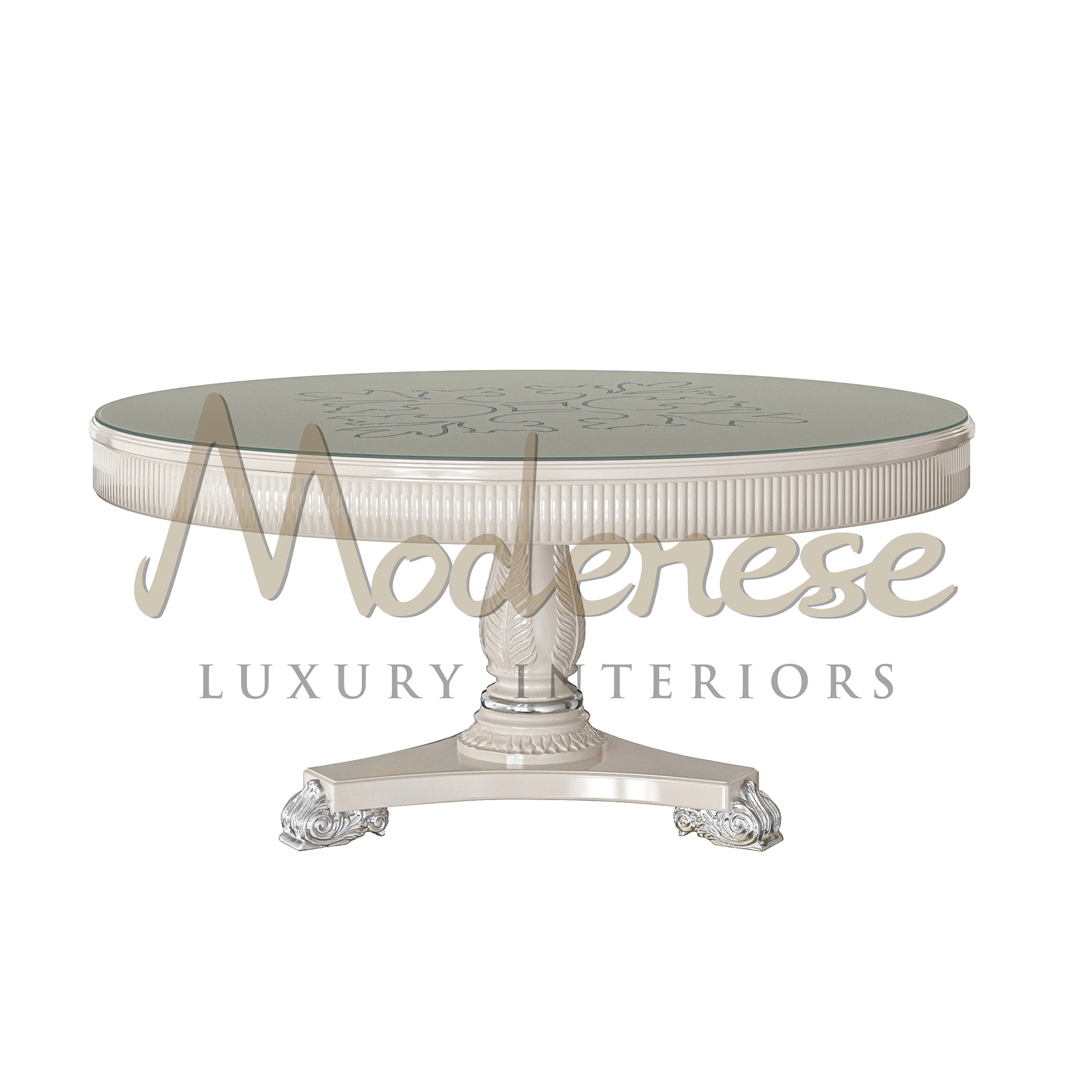 CONTEMPORARY FURNITURE Round white table