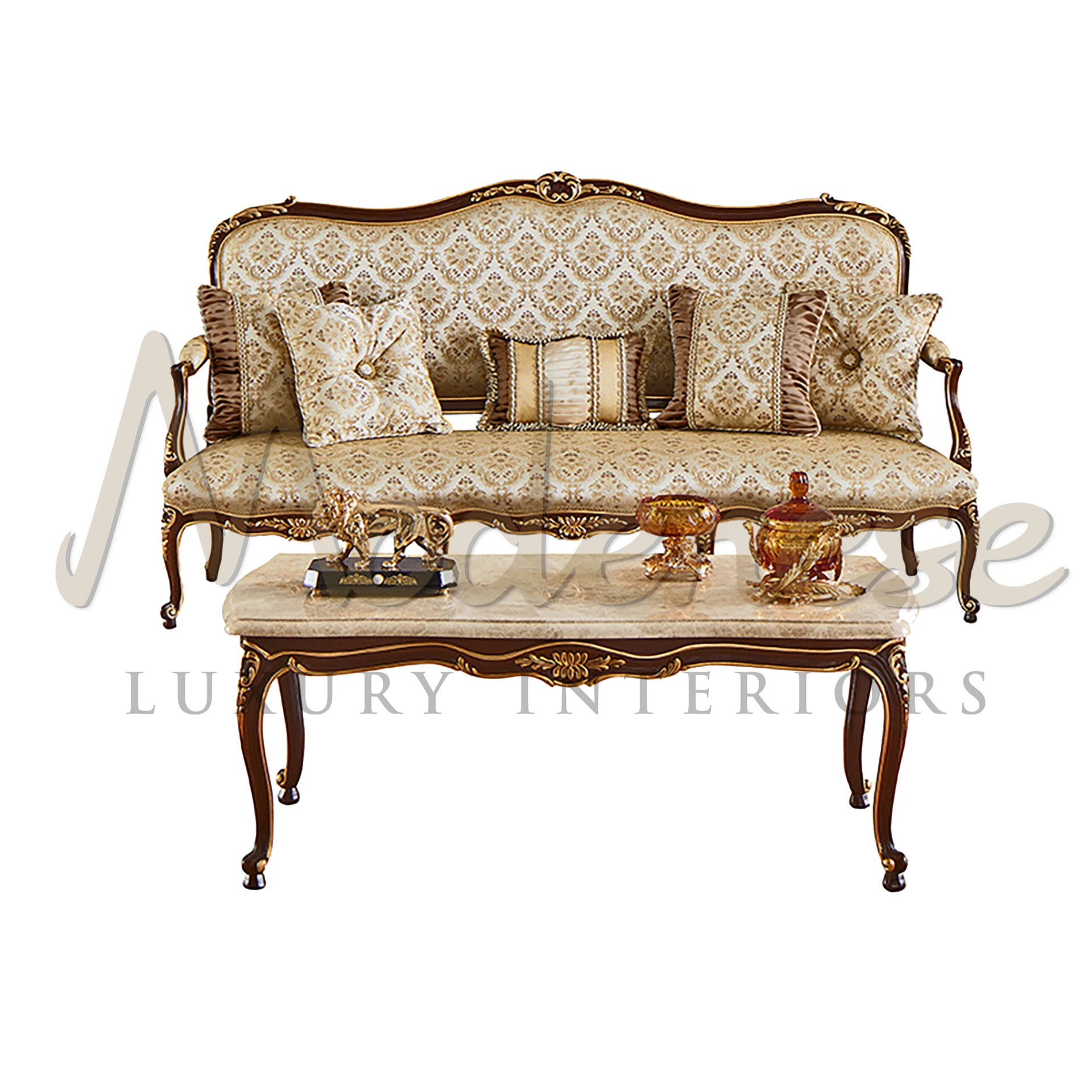 Timeless Elegant Classic 3-Seater Sofa with luxurious velvet upholstery, embodying sophistication and Italian design.