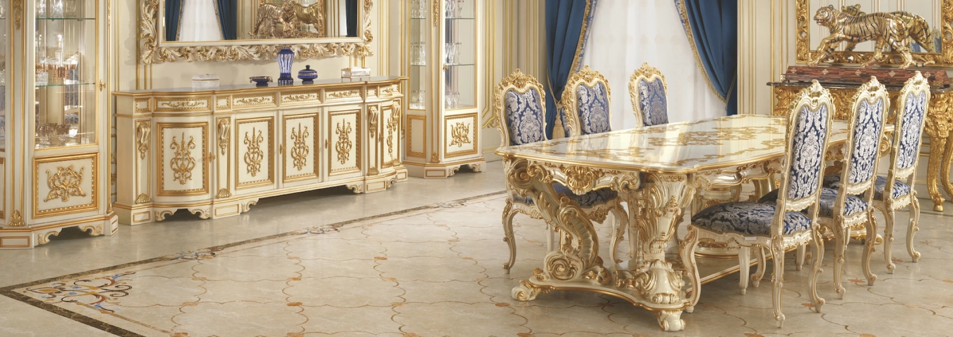 Majestic Palace Interiors: Gold Leaf, Marble, and Opulence