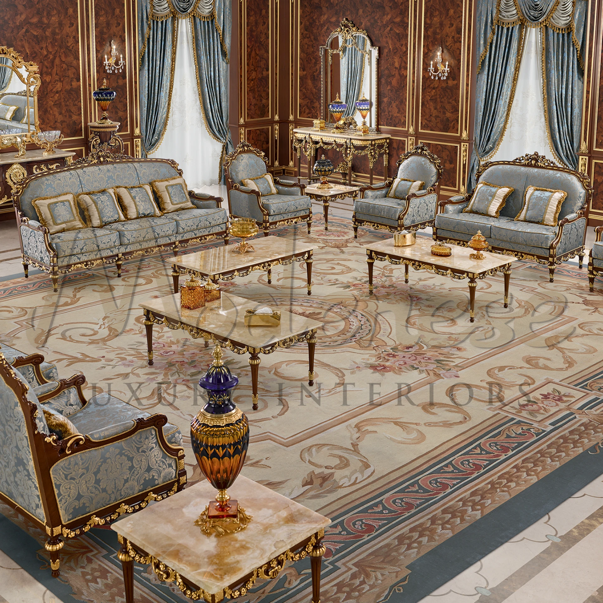 Classic rectangular coffee table for luxury interior decor.