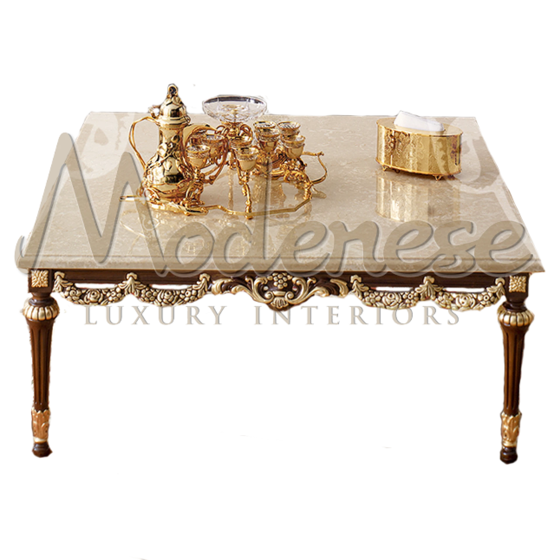 Luxury Imperial Style Square Coffee Table, baroque elegance for classic interiors