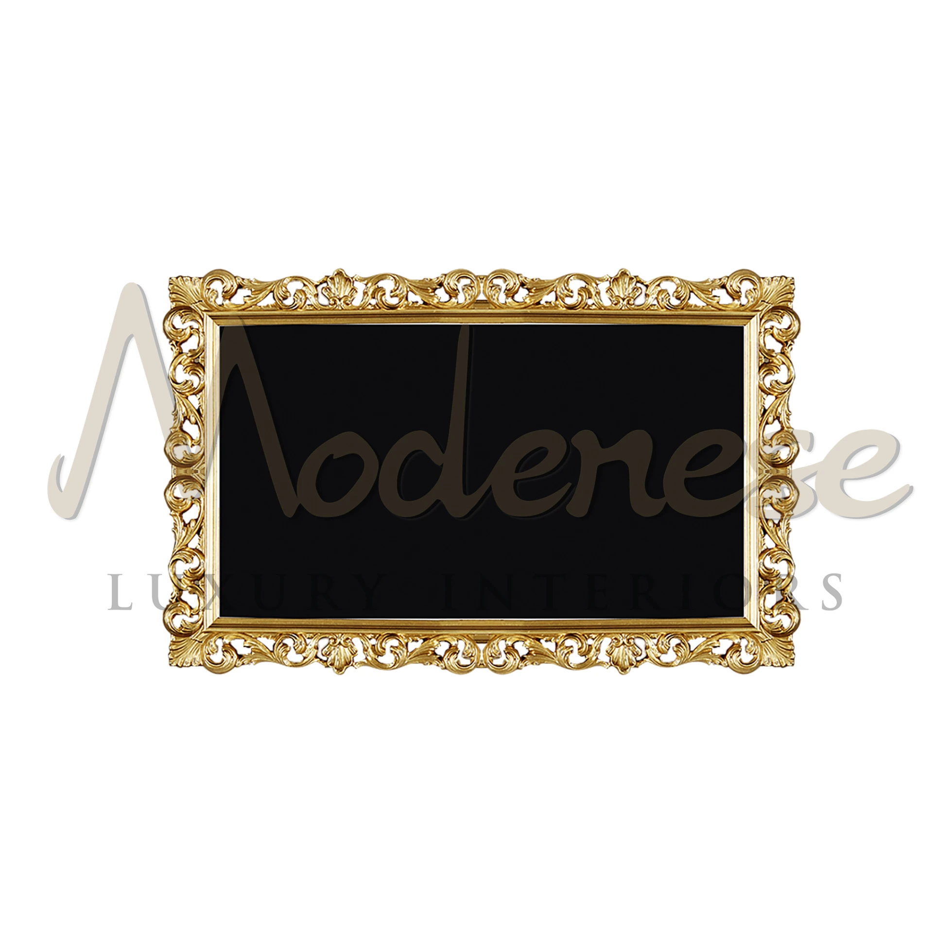 Elegant Traditional Gold Leaf TV Frame with intricate carvings, embodying classic luxury and timeless design for interiors.