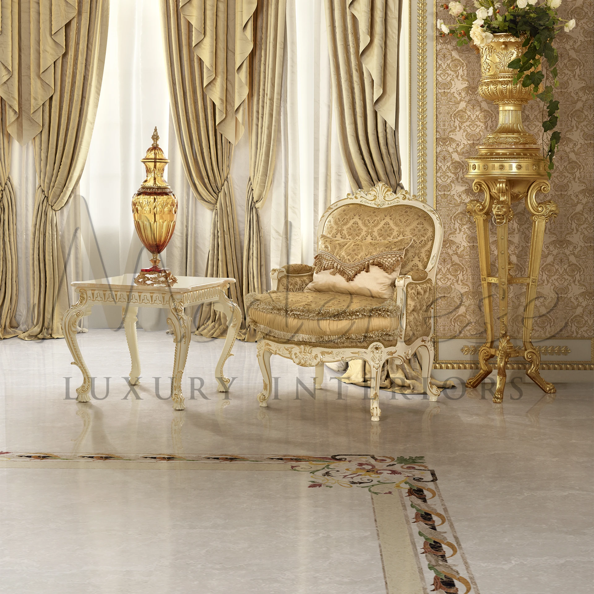 Luxurious White Square Coffee Table, blending high-end Italian furniture style with versatile design for elegant spaces.